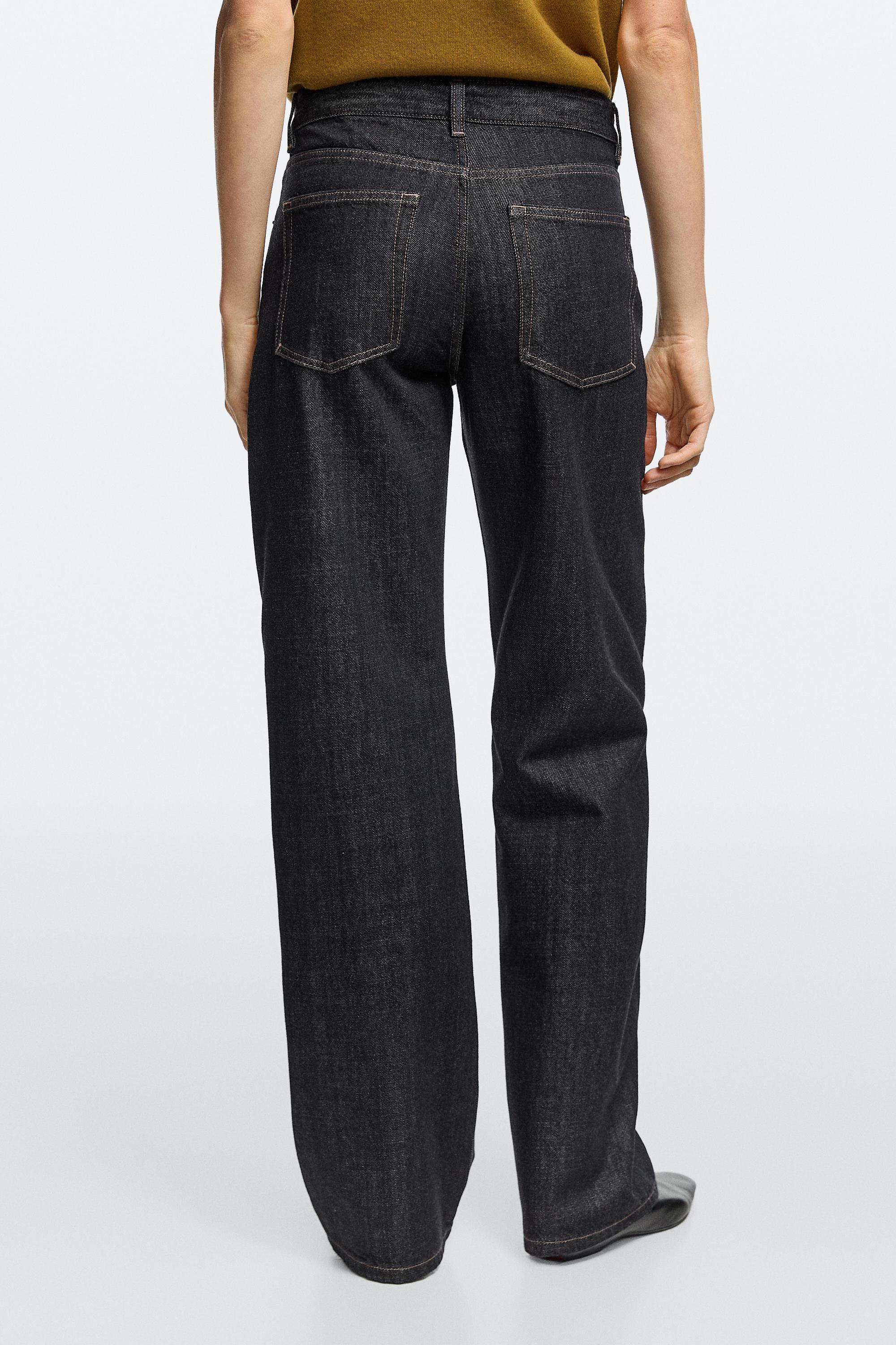 Mid-waist wide-leg jeans — DARK BLUE