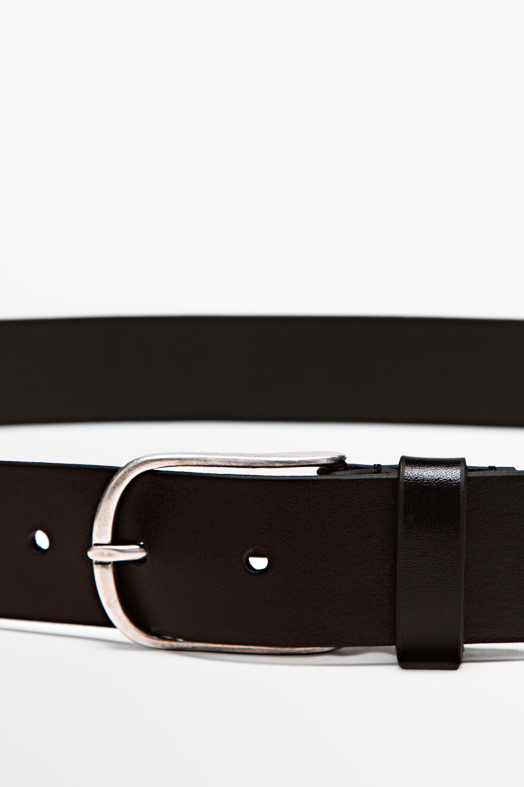 Nappa leather belt — BLACK