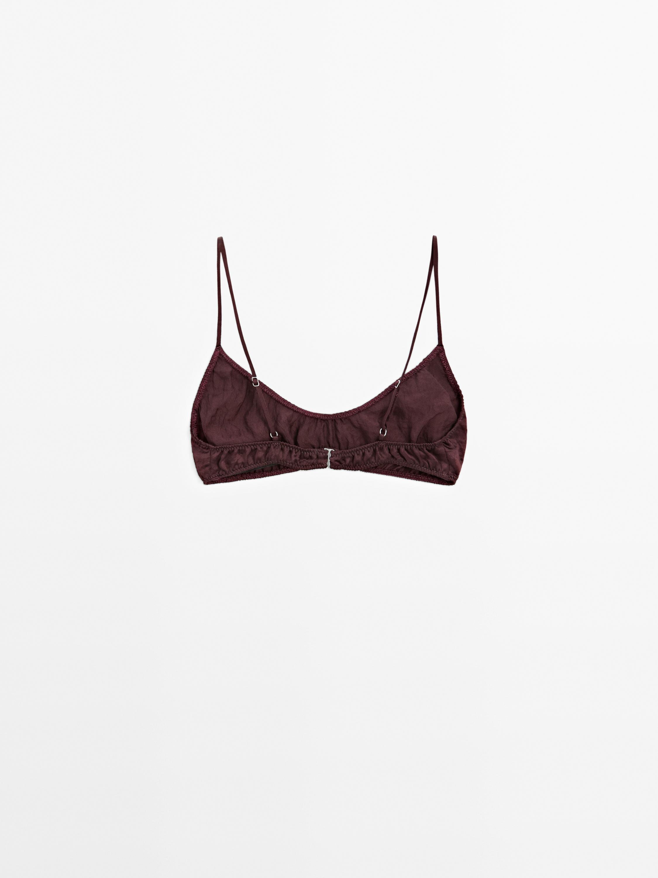 Gathered satin triangle bra - STUDIO
