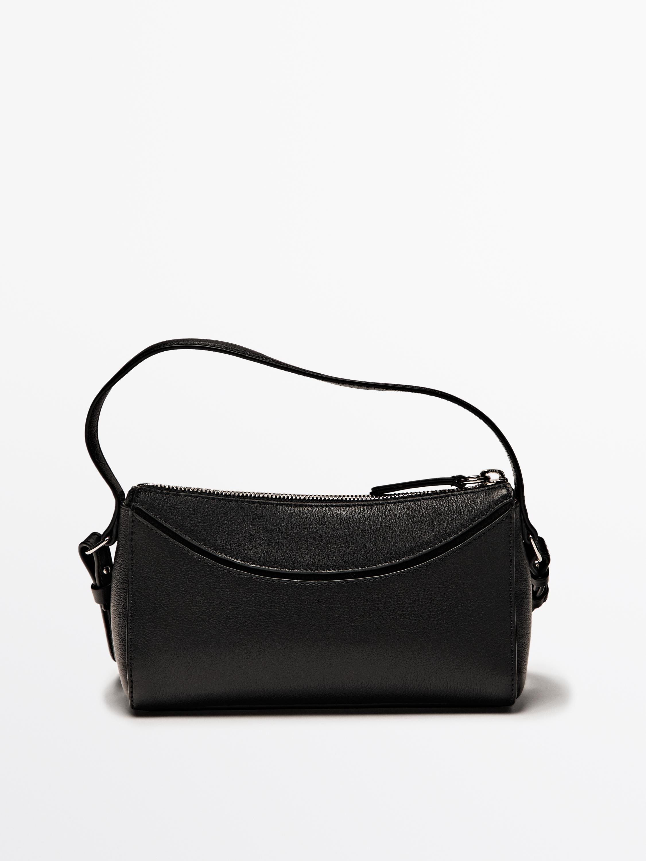 Nappa leather mini curved detail bag