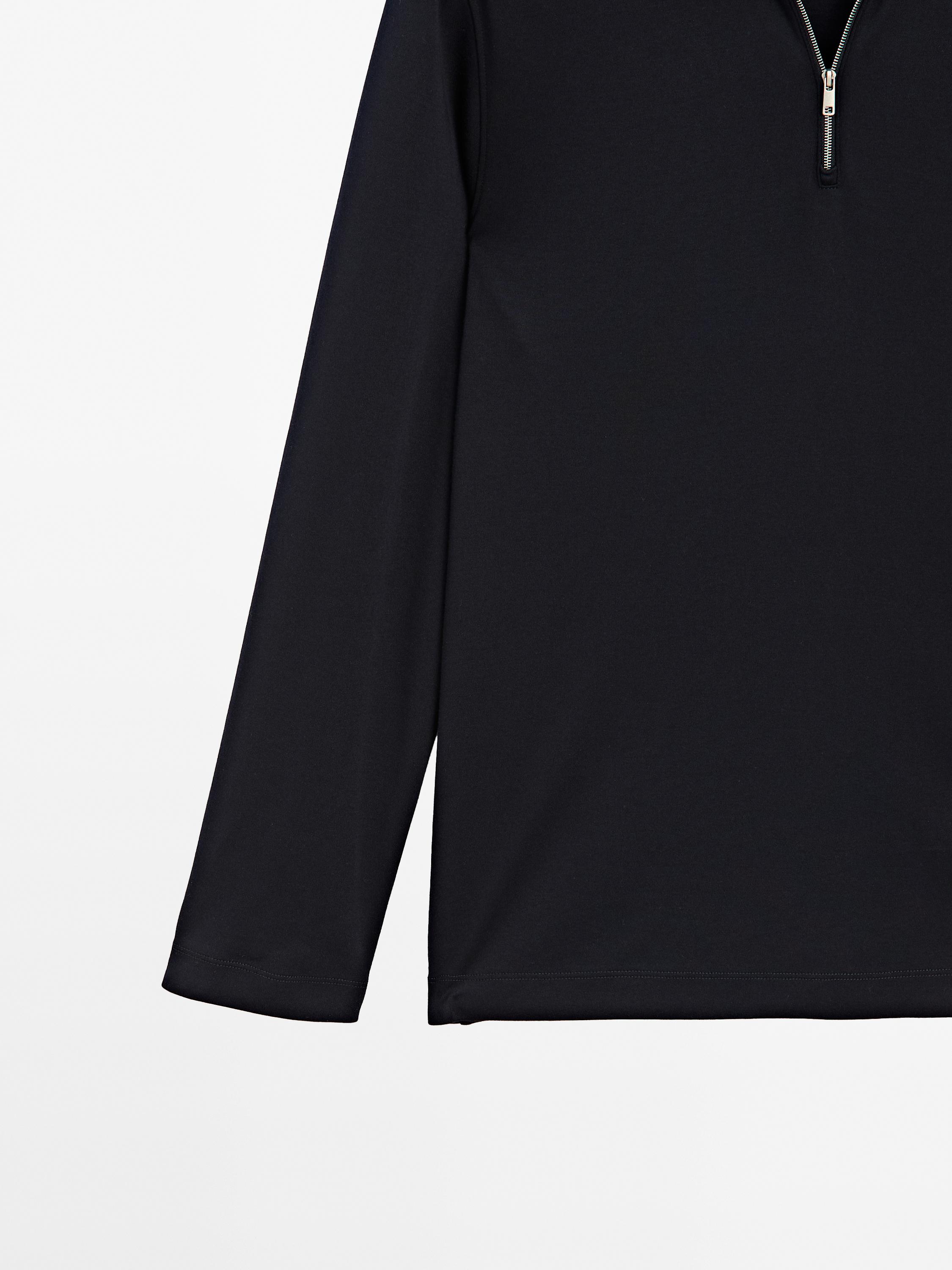 Polo cuello mock cremallera