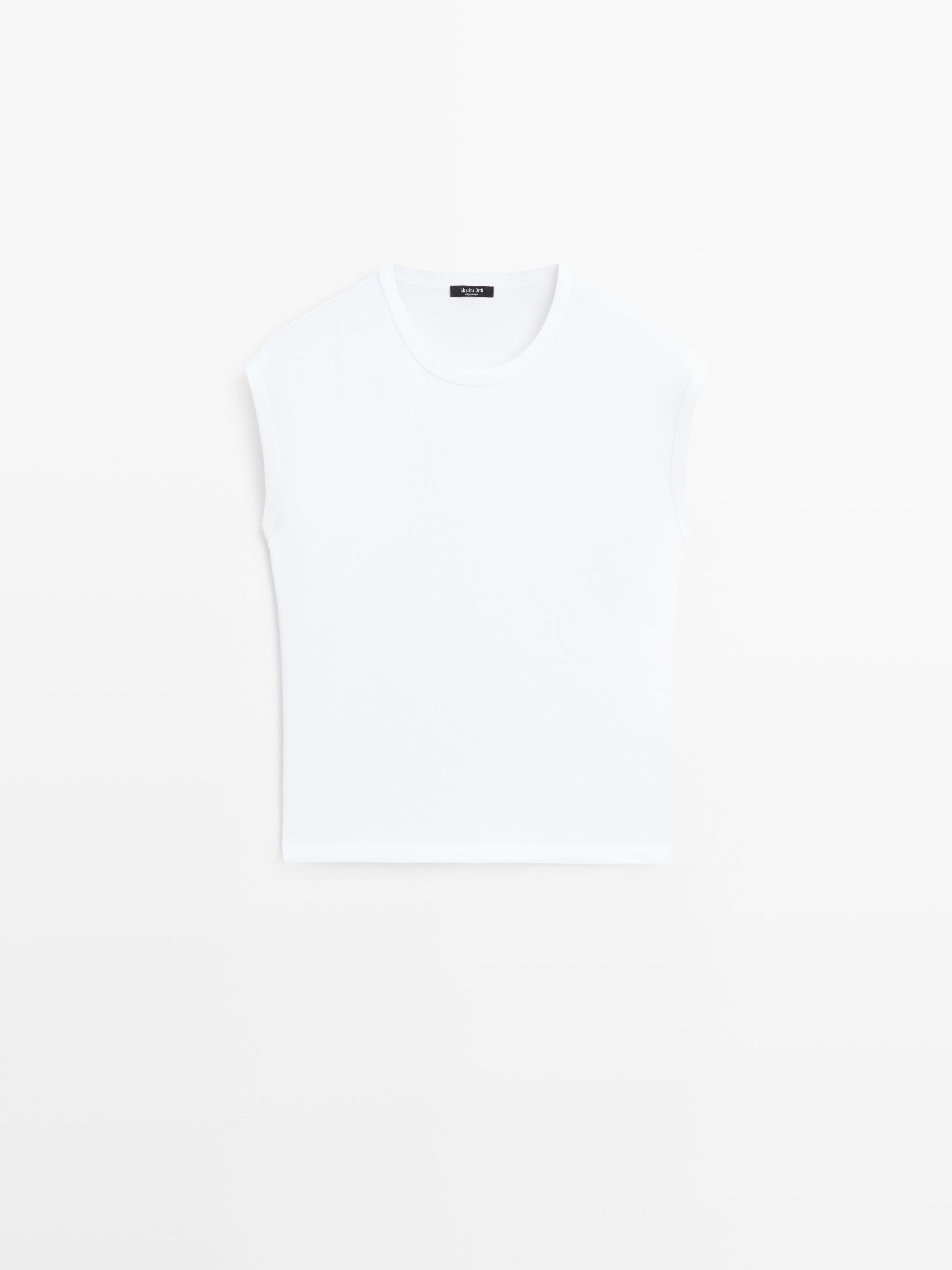 Sleeveless 100% cotton T-shirt