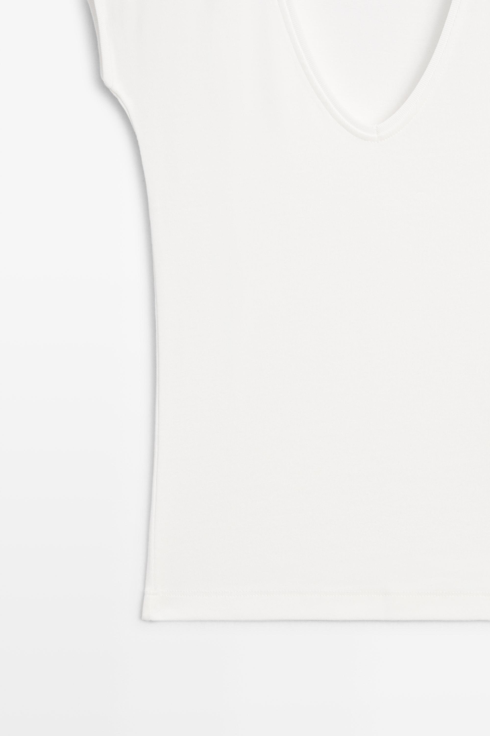 V-neck T-shirt — Off white