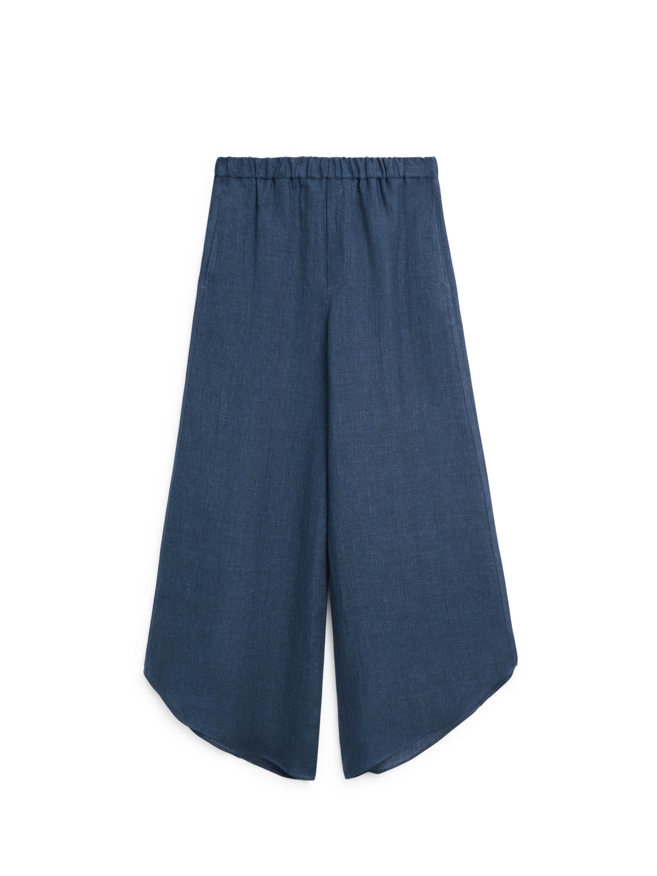 Total look linen trousers — BLUE
