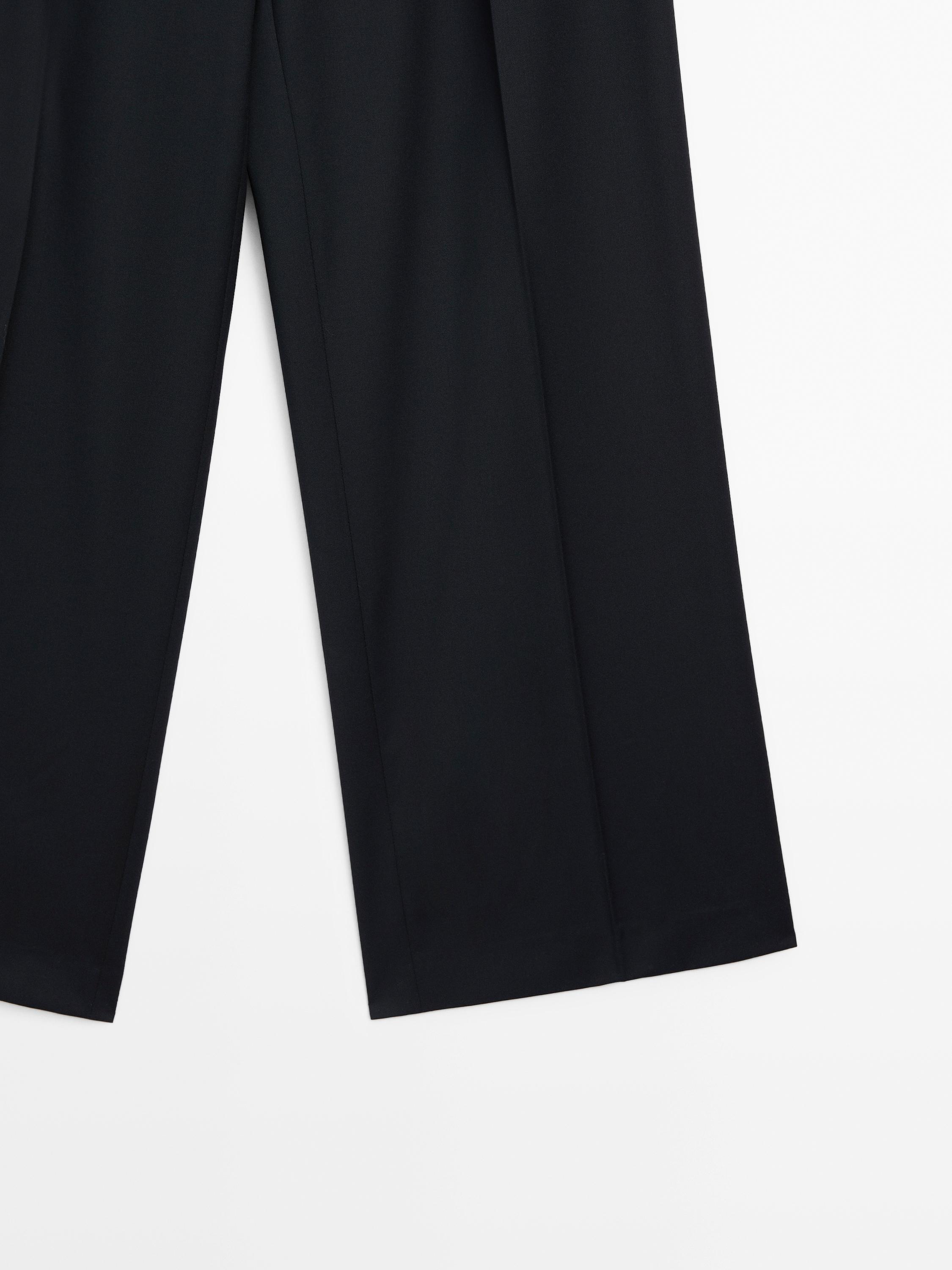100% wool trousers with thin waistband