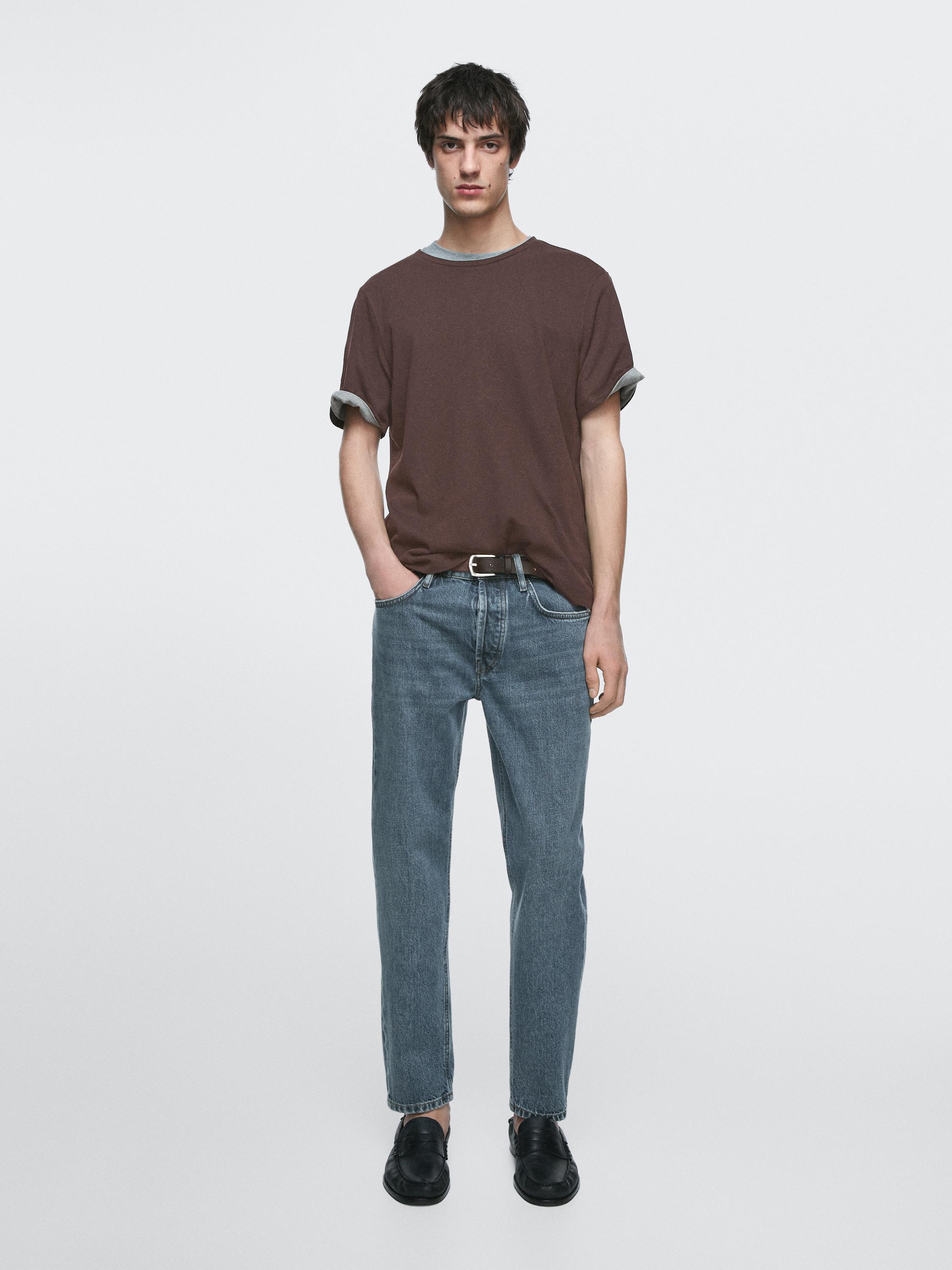 Cropped slim fit jeans — DEEP BLUE