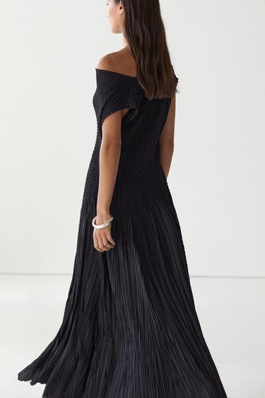 Long flowing dress with gathered detail — DARK NAVY 5