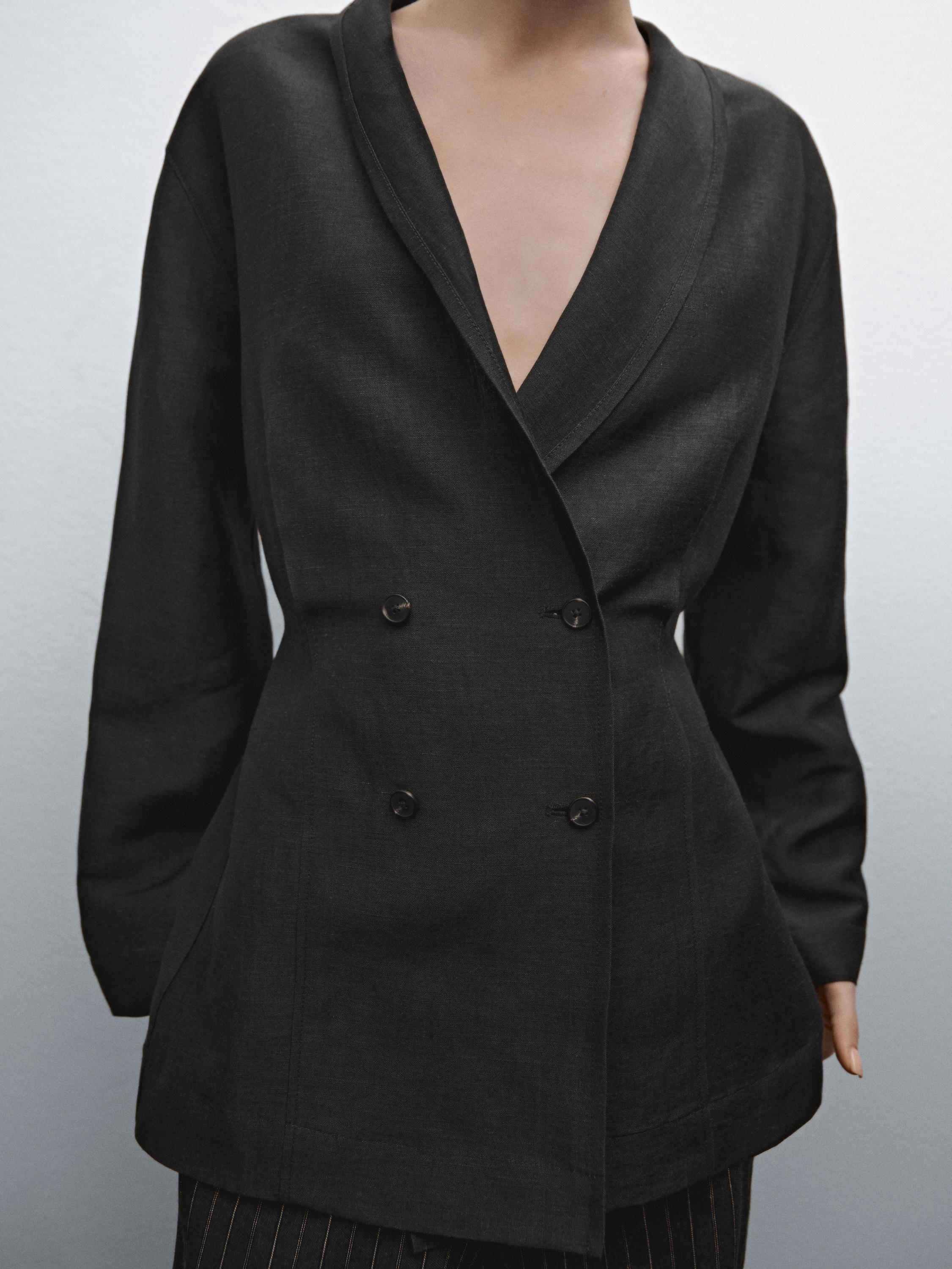 Blazer léger lin croisé