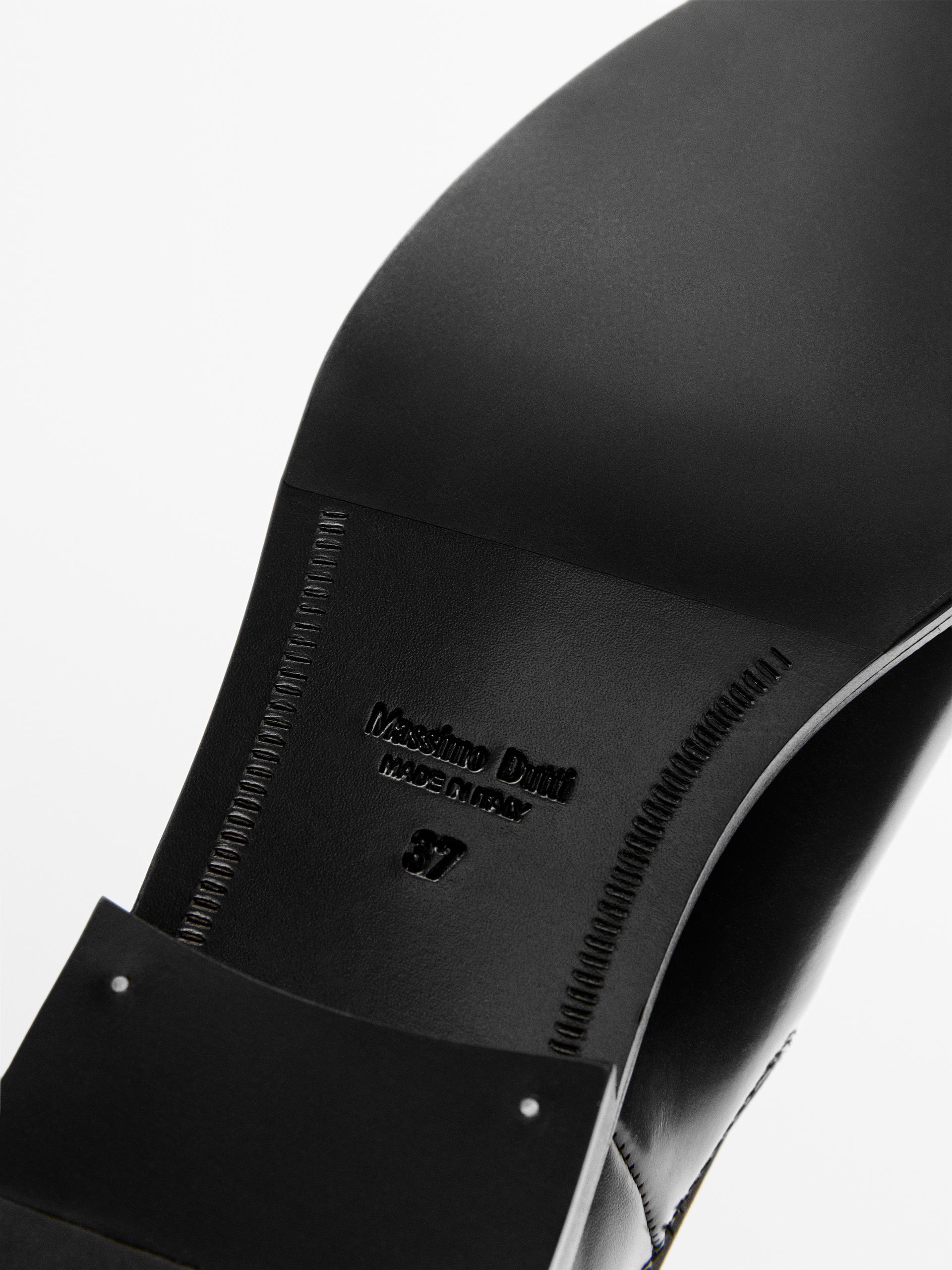 Chelsea Boots En Cuir - Made In Italy - Noir - 40 - Massimo Dutti - Femme
