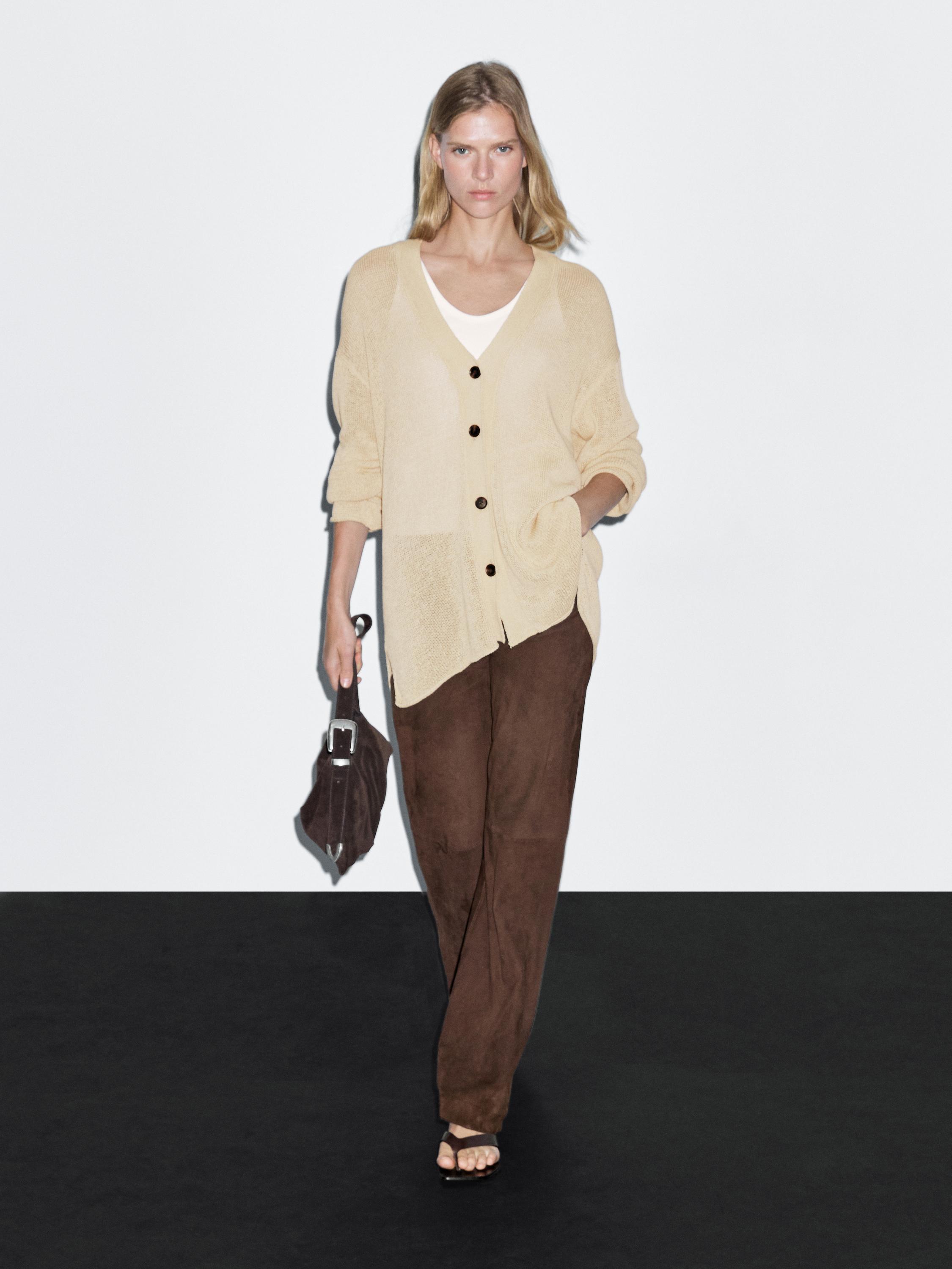 Cardigan oversize en maille fine