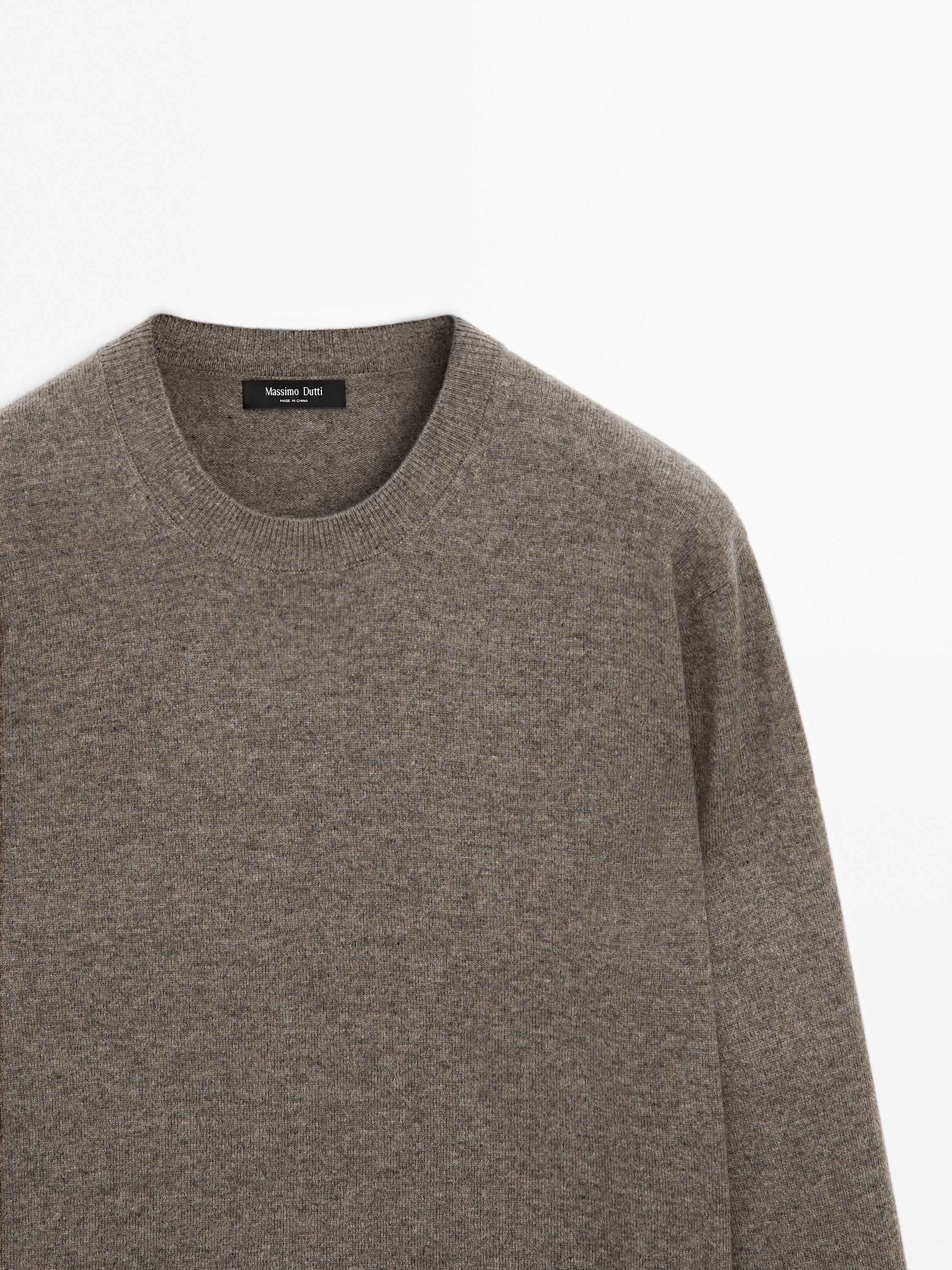 Wool blend crew neck sweater