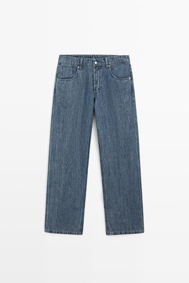 100% linen wide-leg jeans — DARK BLUE 2