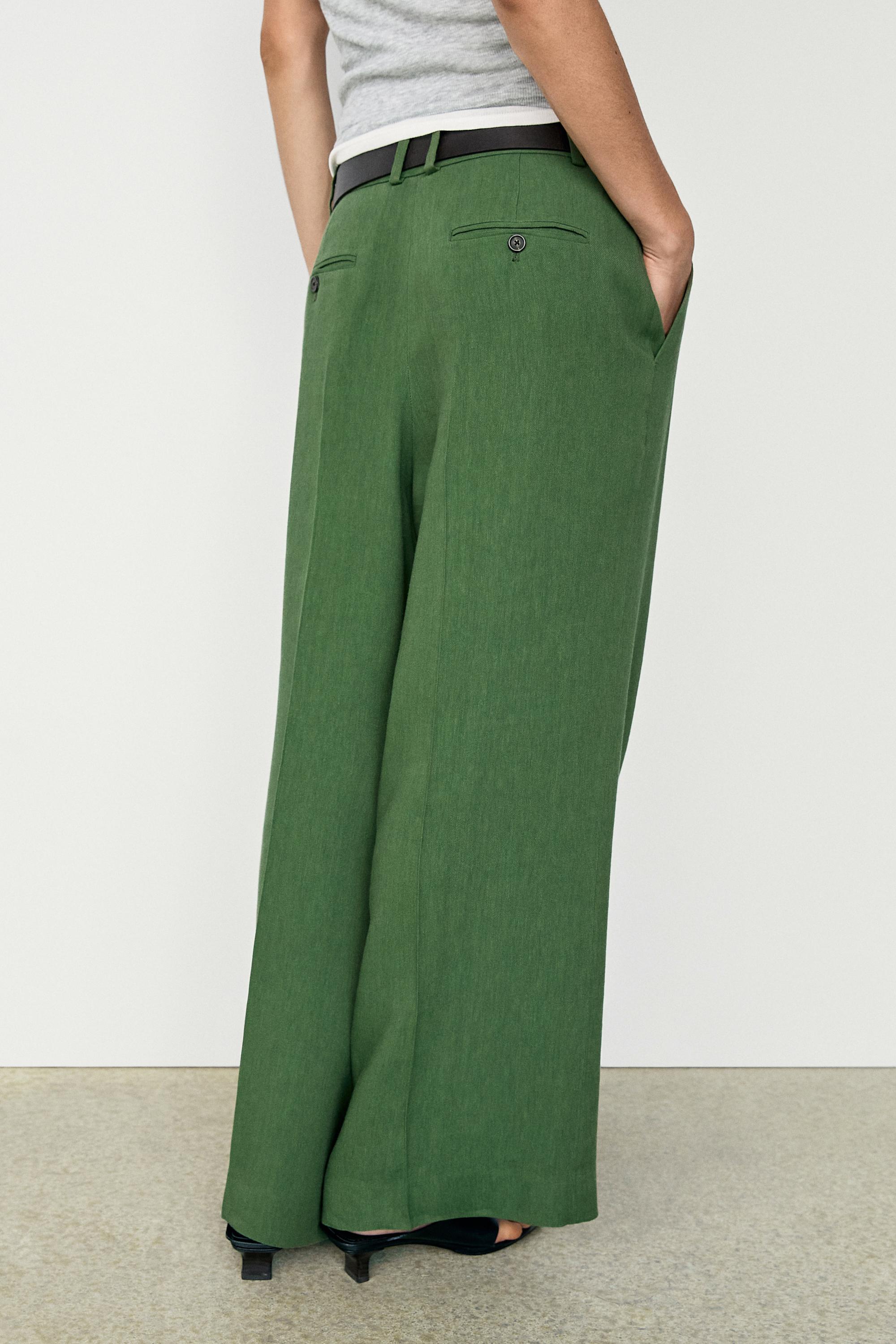 Flowing total look pants — BLUISH GREEN