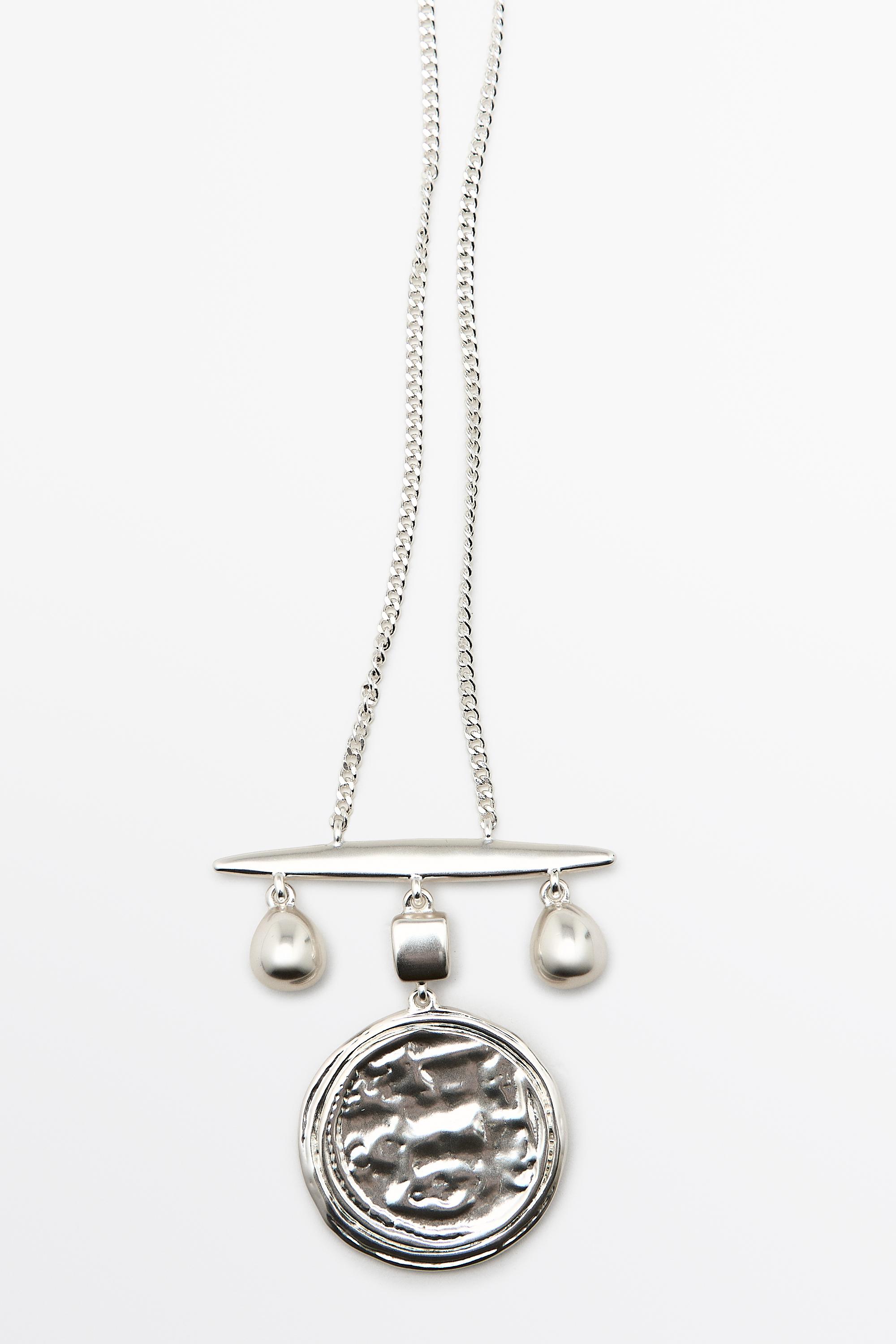 Long coin necklace — SILVER