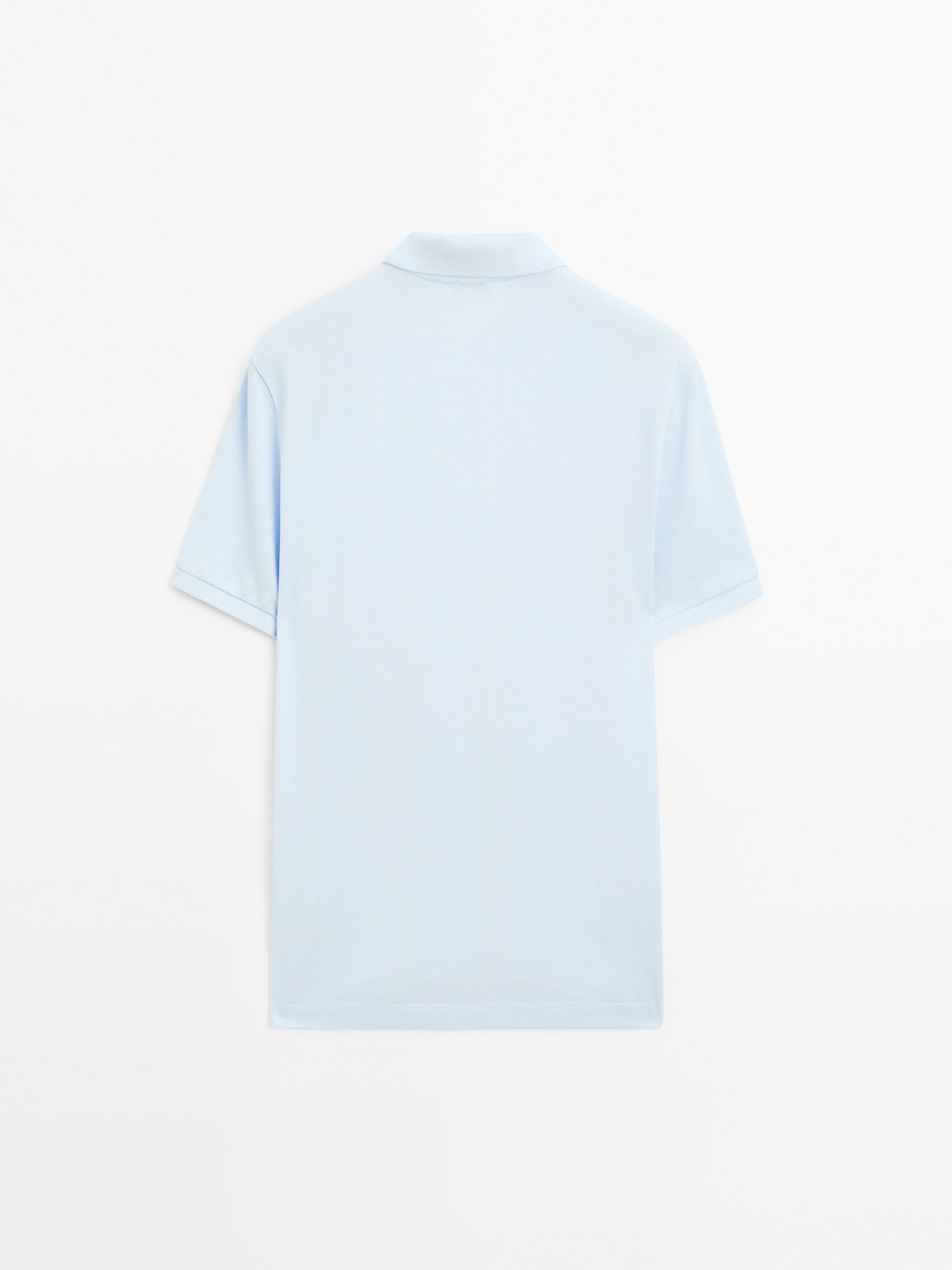 Micro textured piqué cotton polo shirt