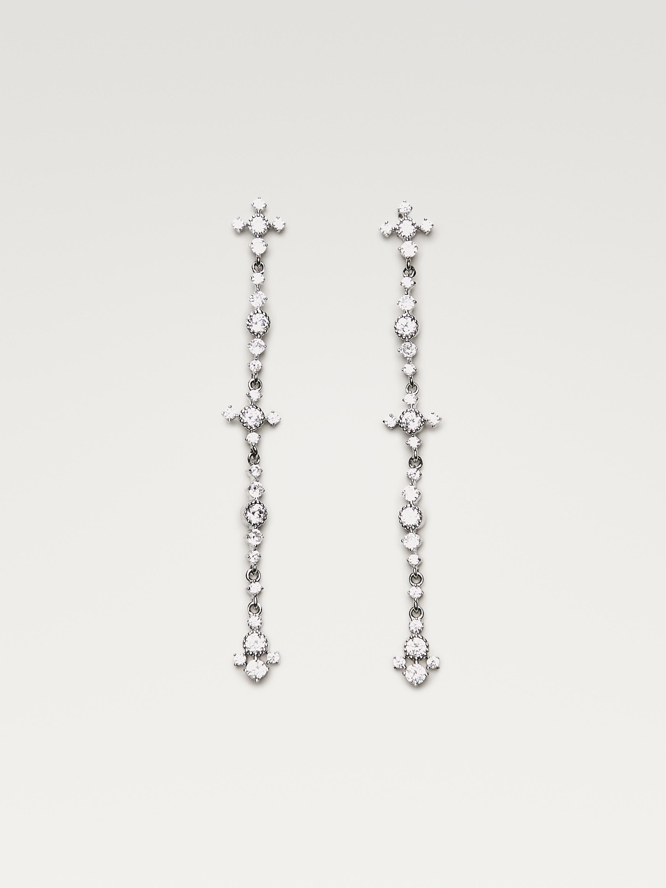 Rhinestone dangle earrings