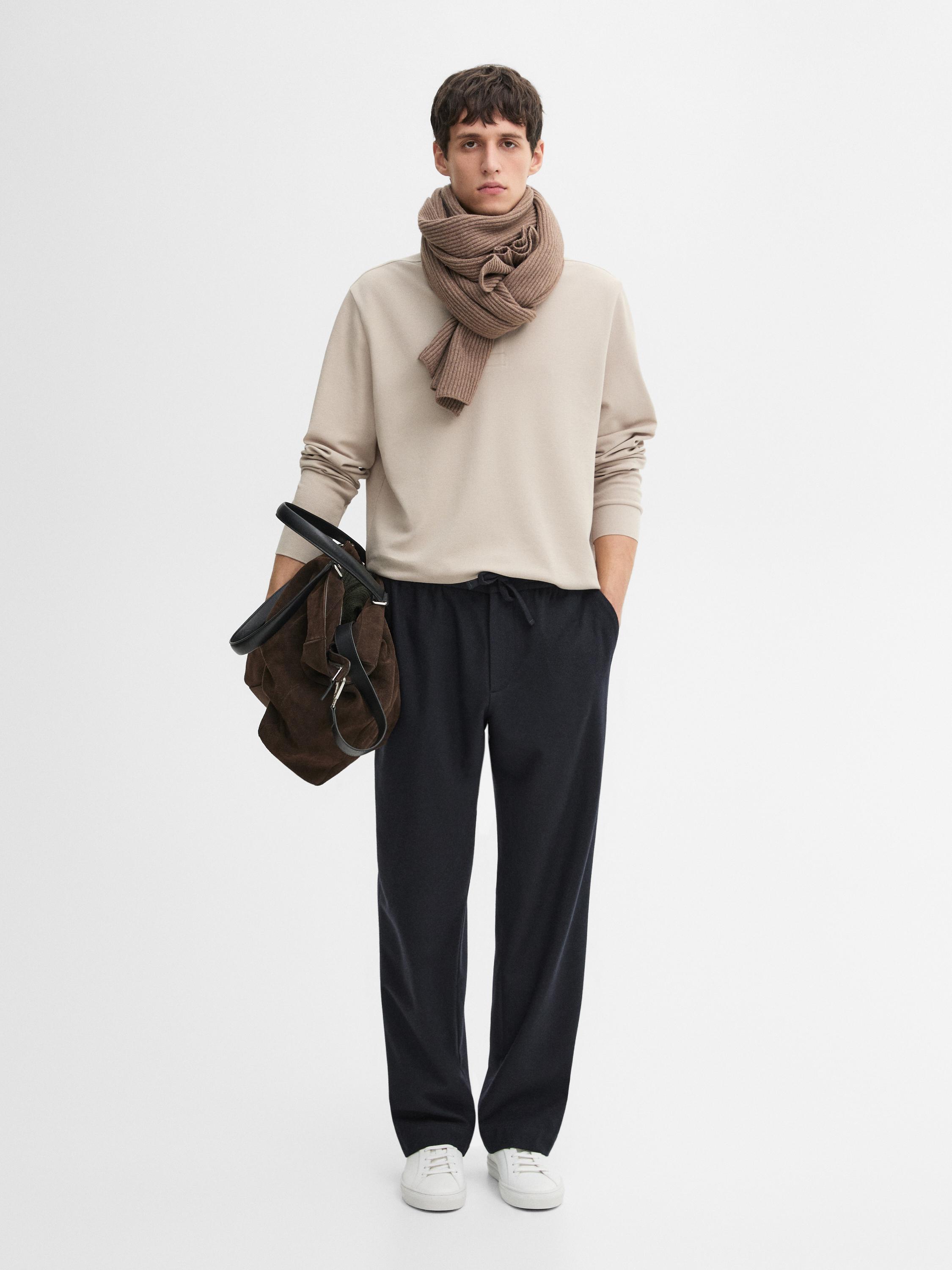 Cotton blend polo knit jumper