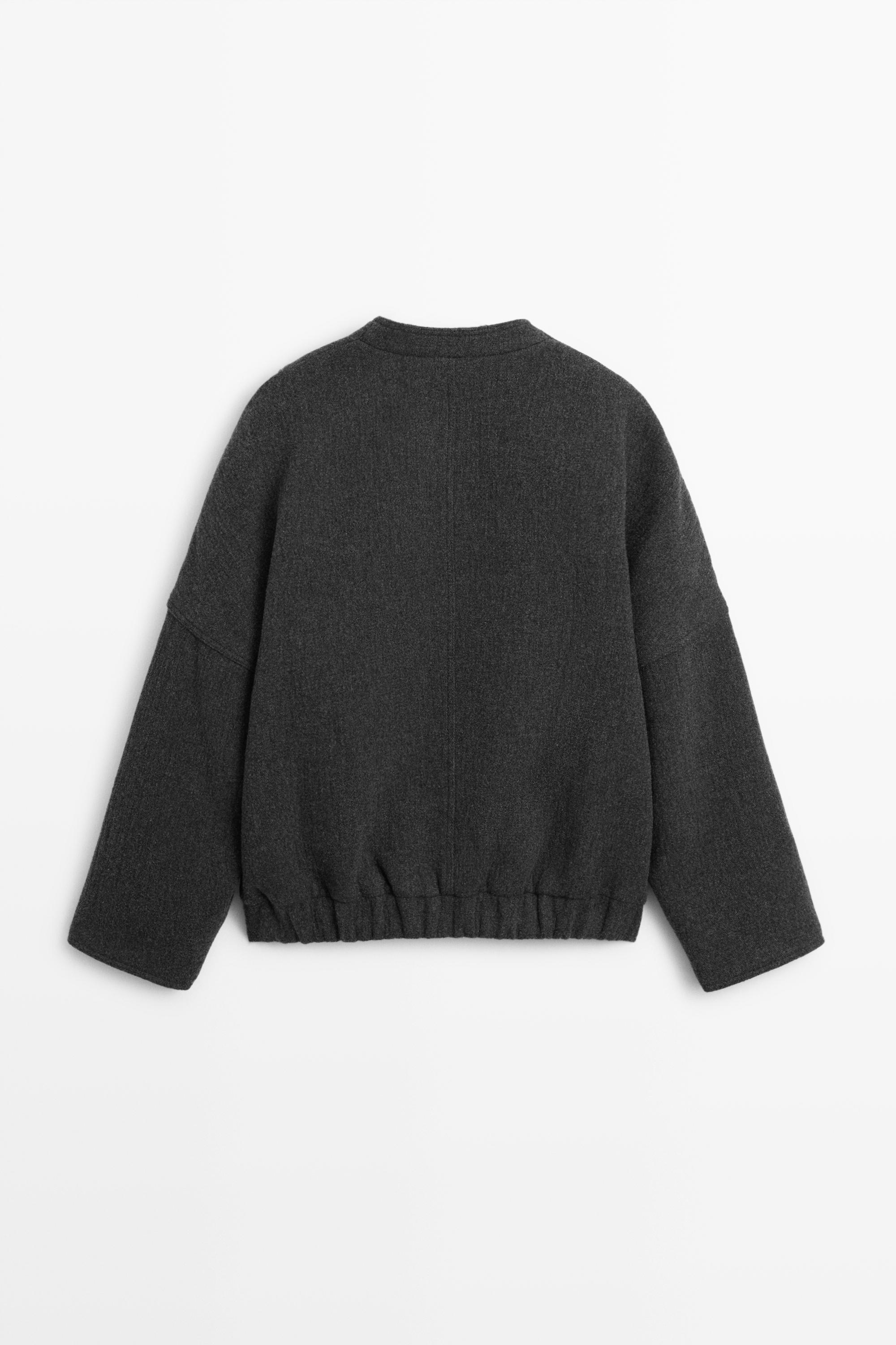 Wool blend bomber jacket — GREY