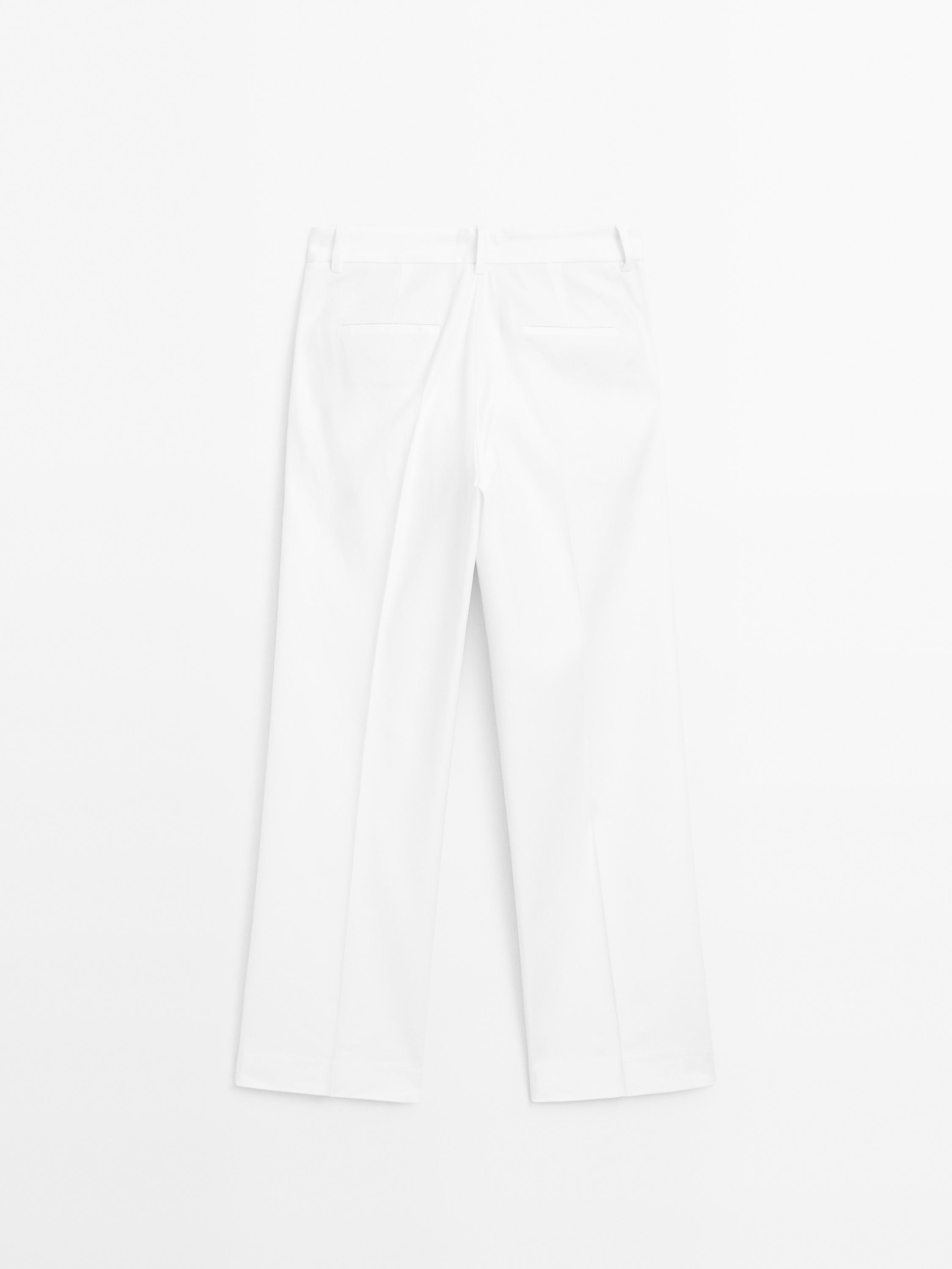 Stretch linen blend trousers