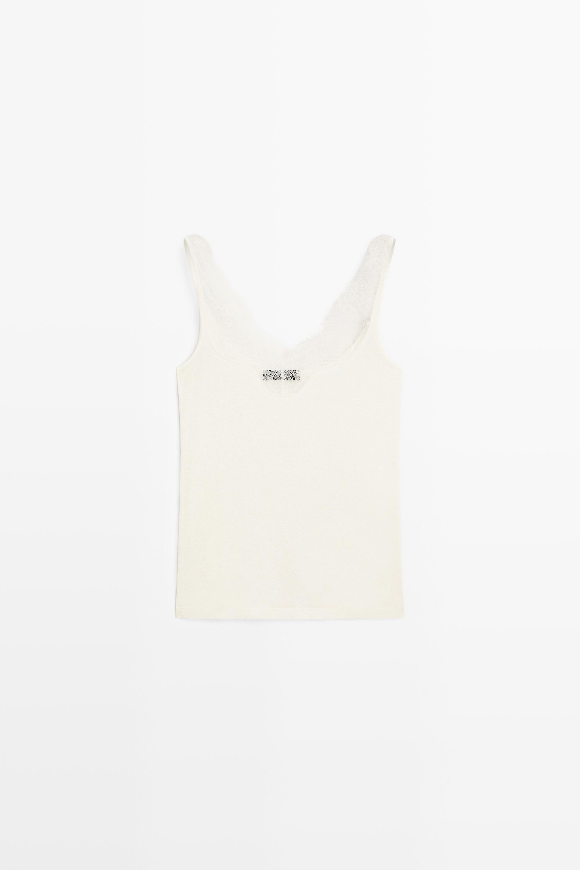 Strappy lace-trimmed camisole top