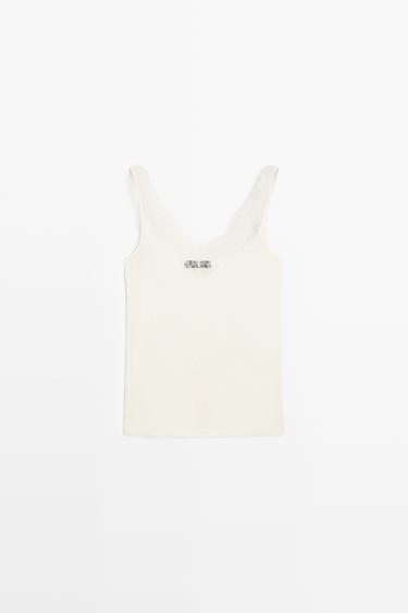 Strappy lace-trimmed camisole top — CREAM 2