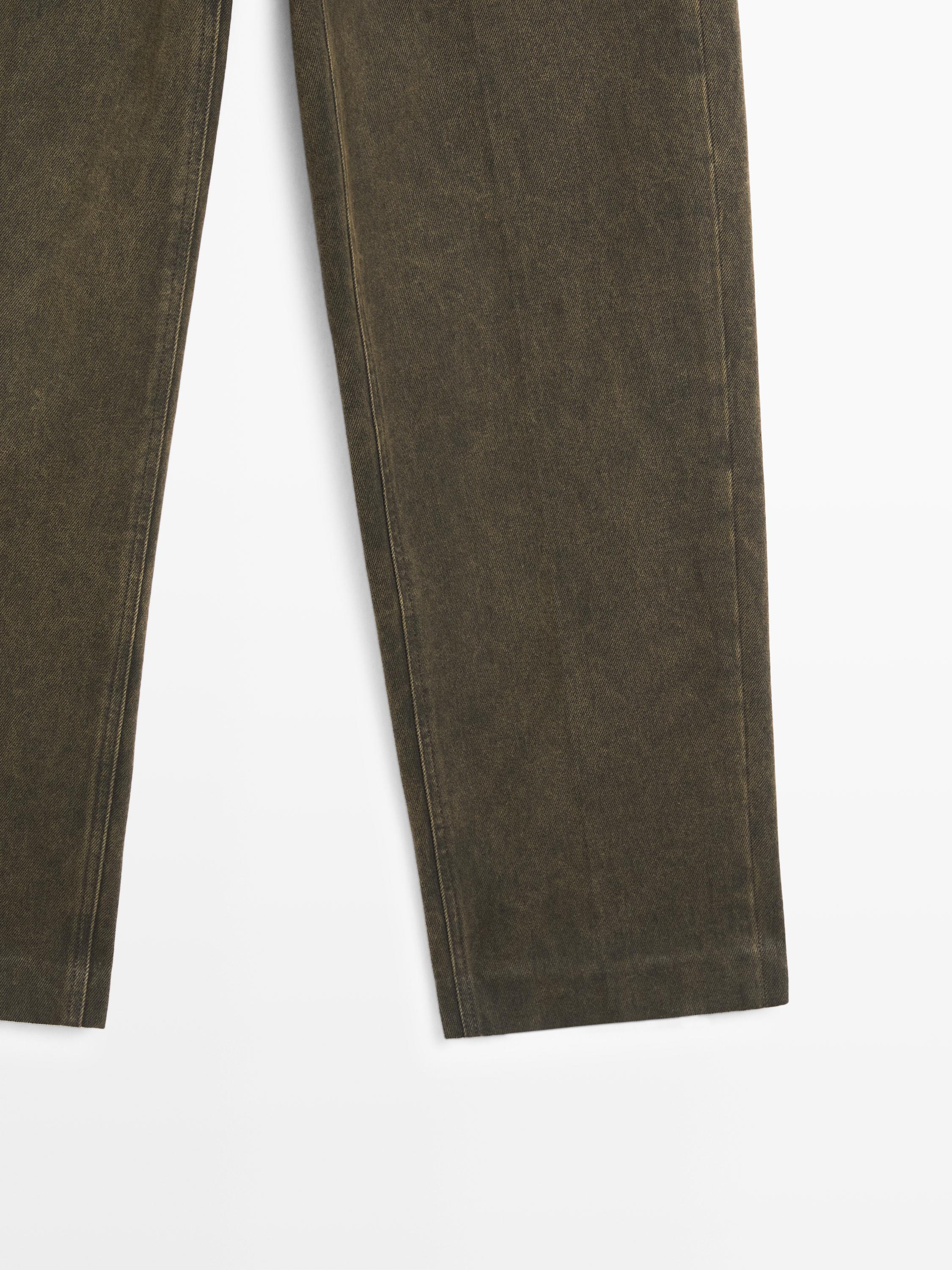 Mid-rise balloon fit jeans — DARK GREEN