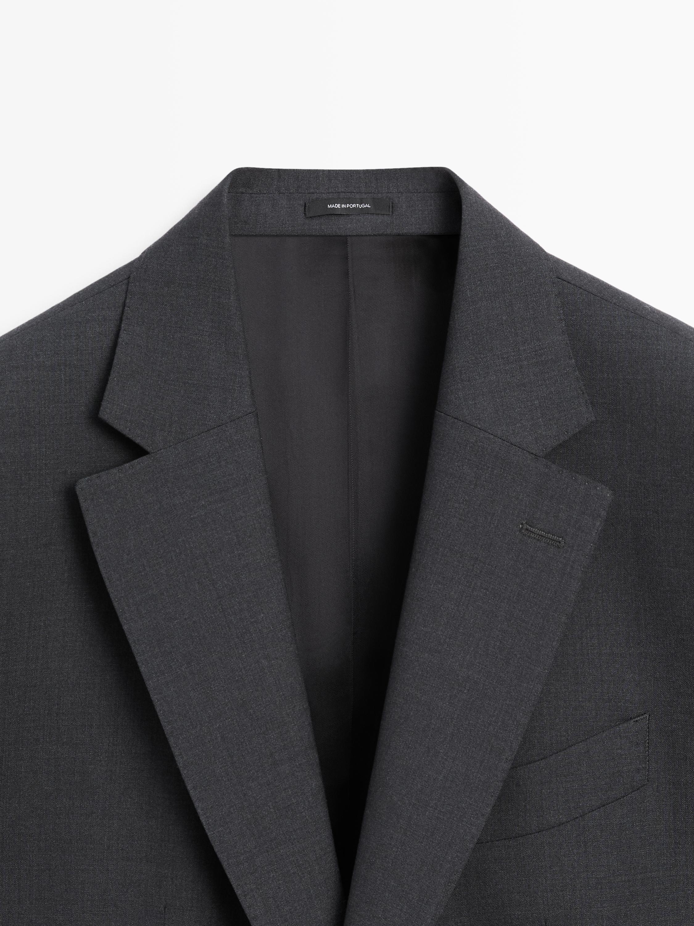 100% cool wool suit blazer — CHARCOAL