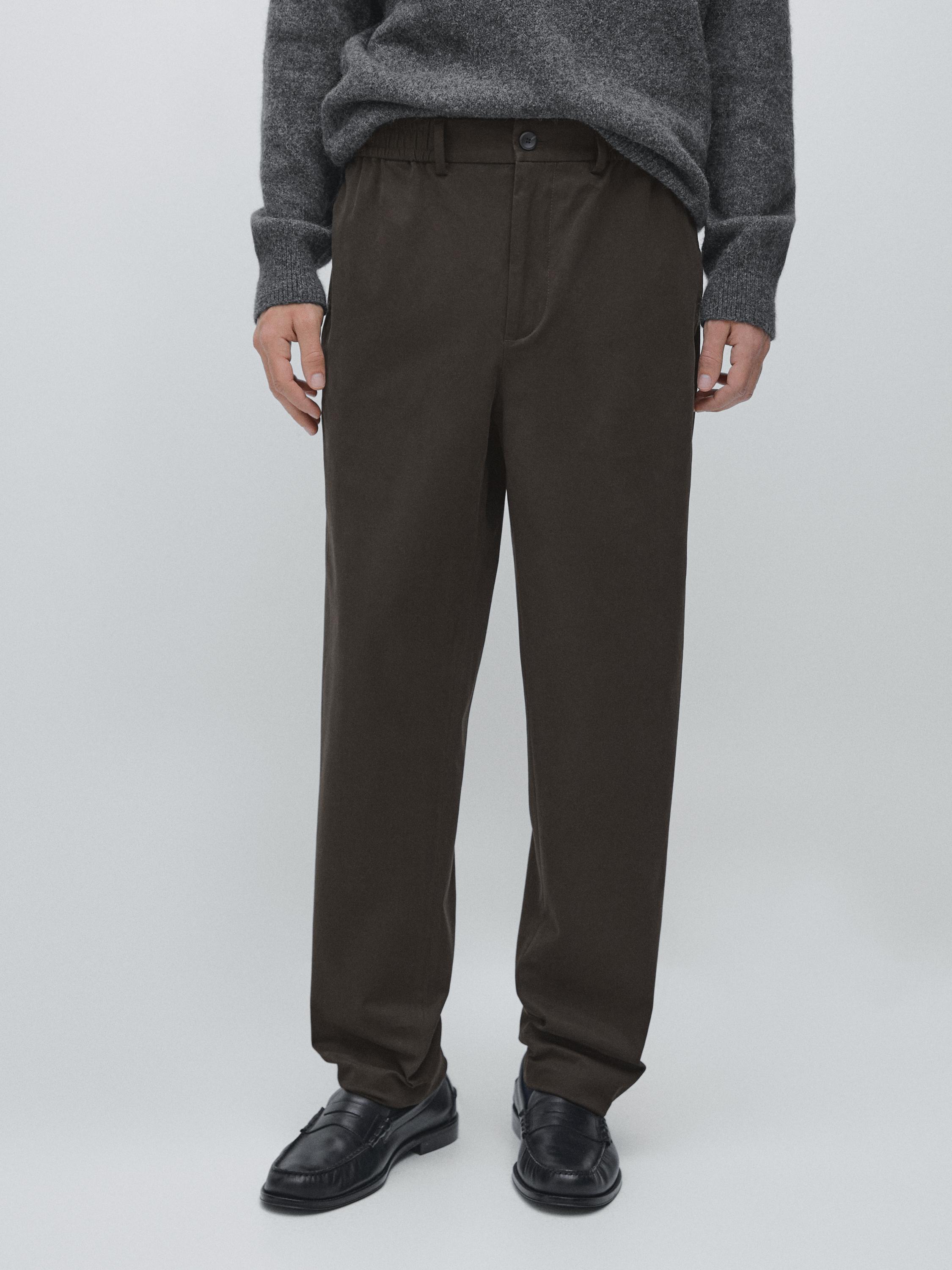Cotton blend jogger fit trousers