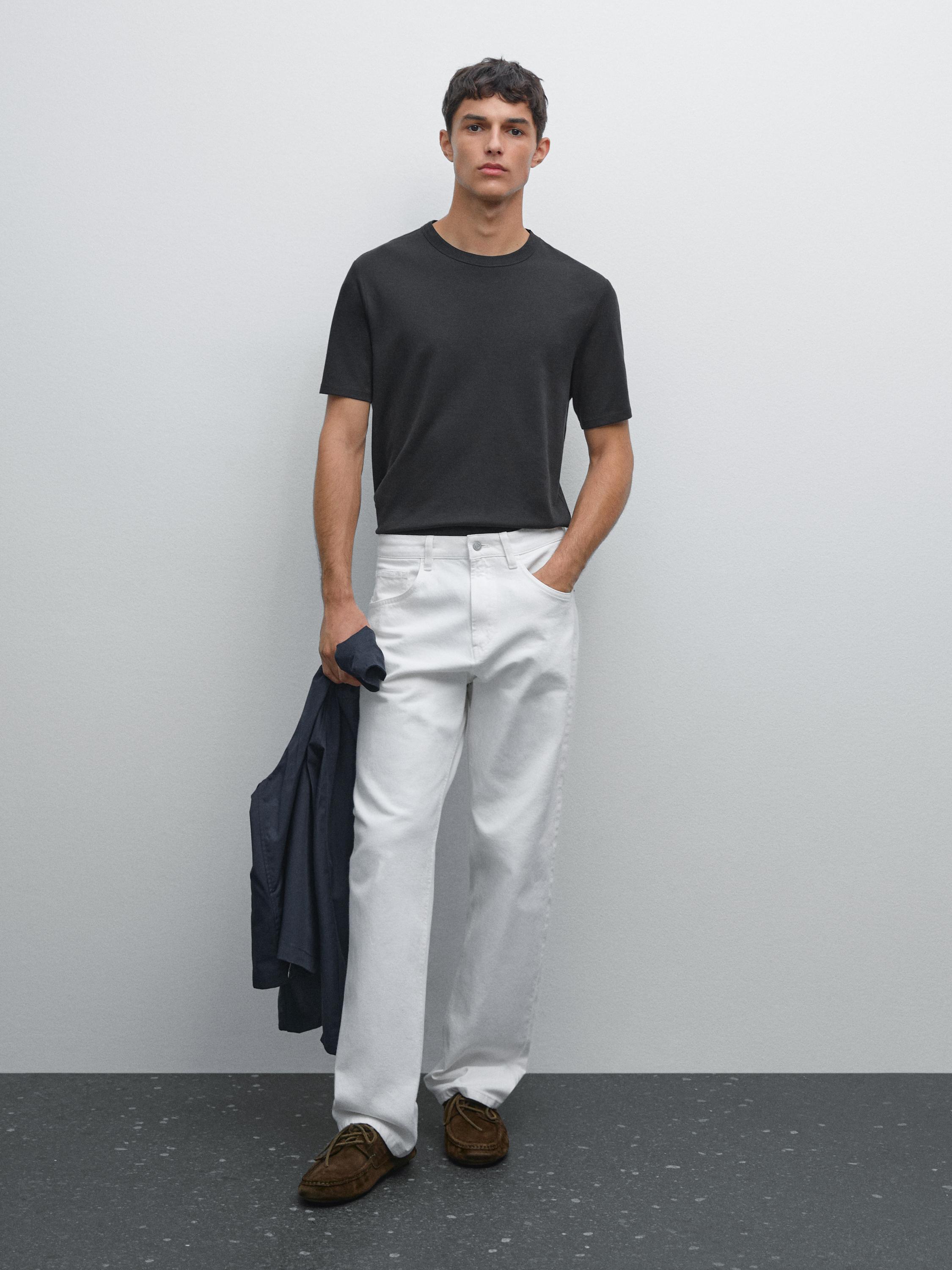 Short sleeve cotton blend T-shirt