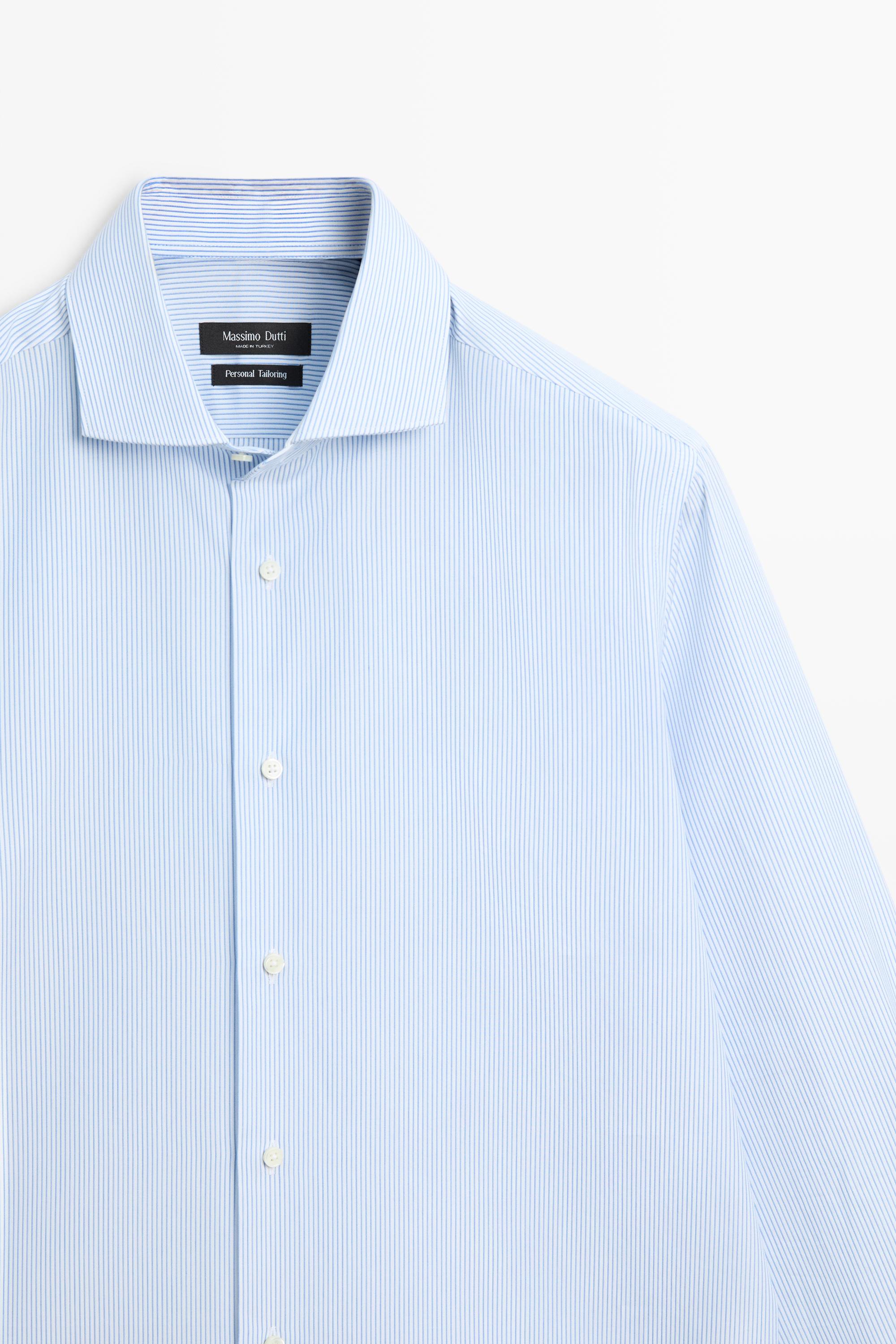 100% Cotton Striped Shirt — WHITE