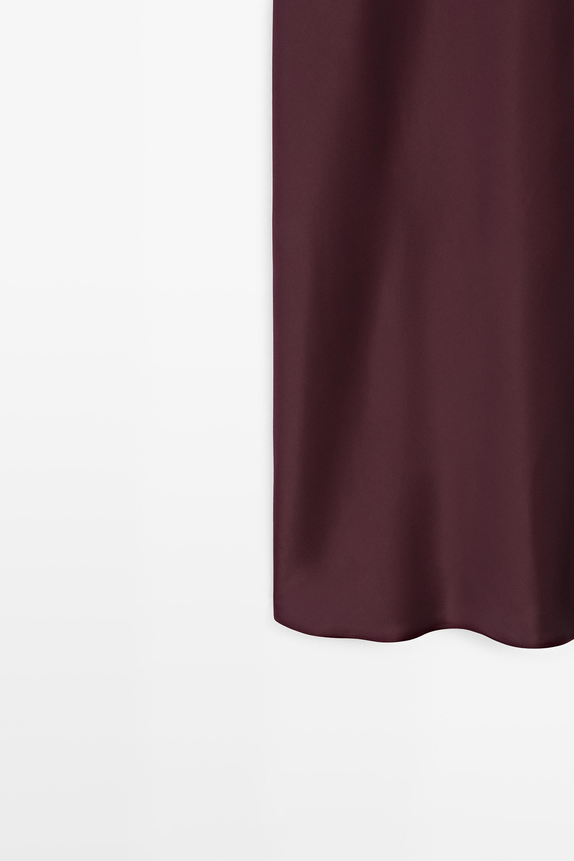 Flowing midi slip dress — BURGUNDY