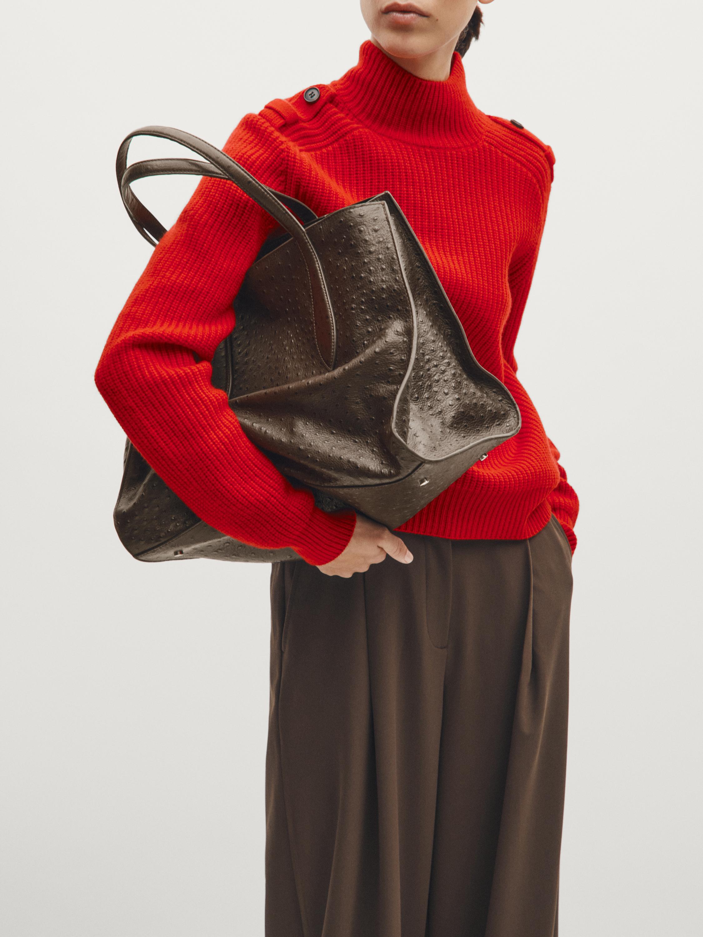 Maxitasche MD ICON aus Leder mit Textur