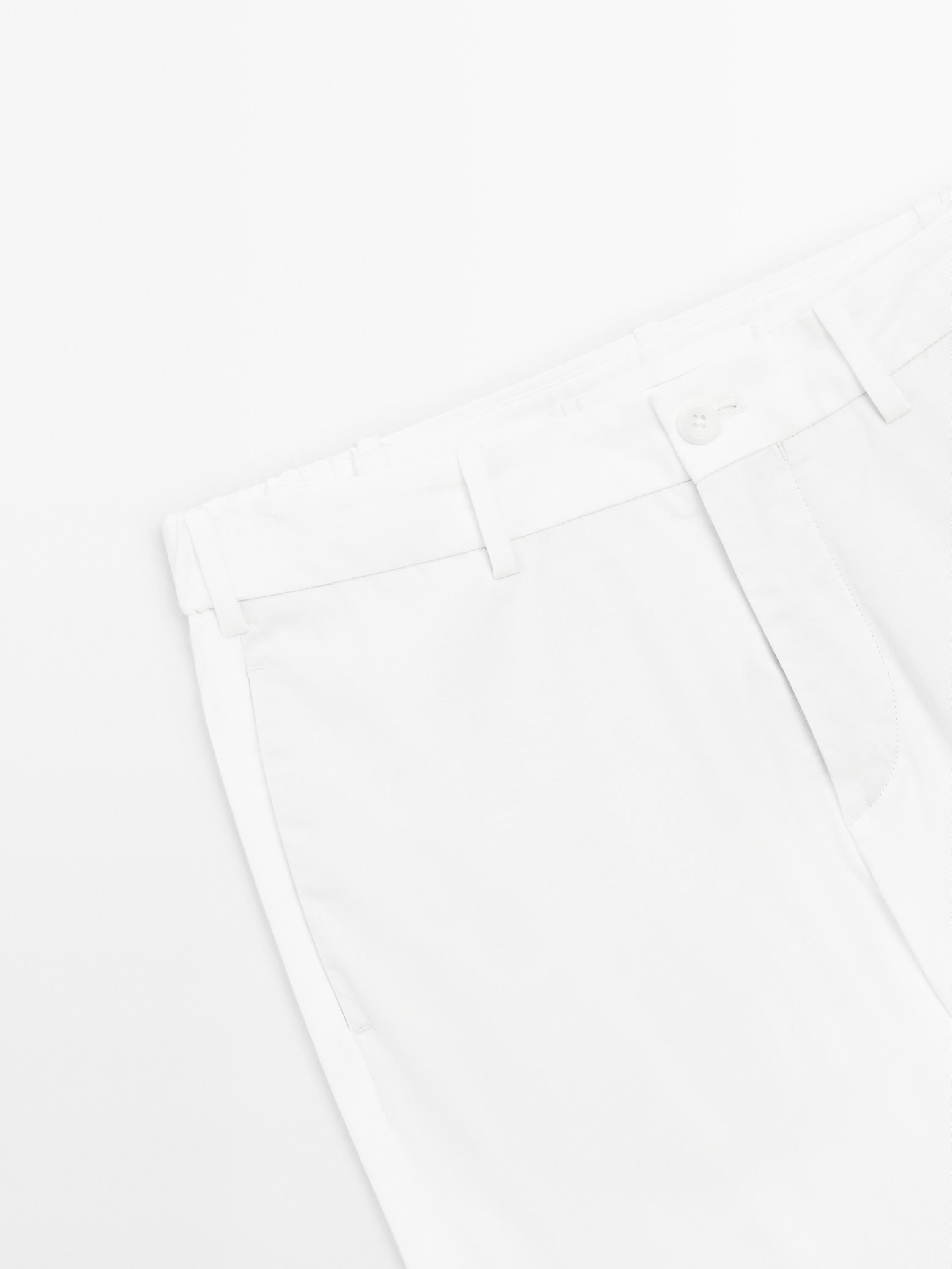 Cotton blend slim fit trousers