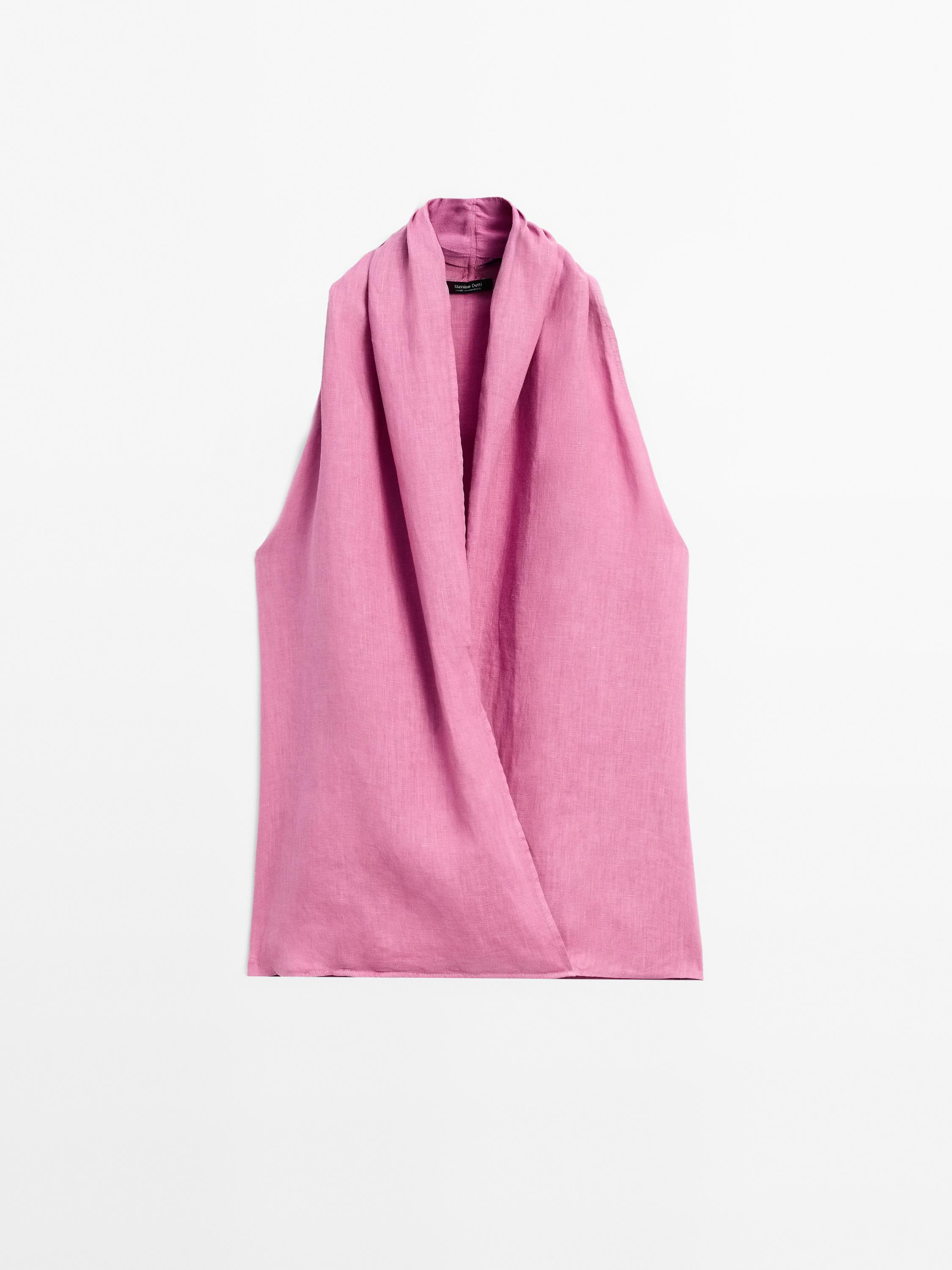 Top halter cruzado lino