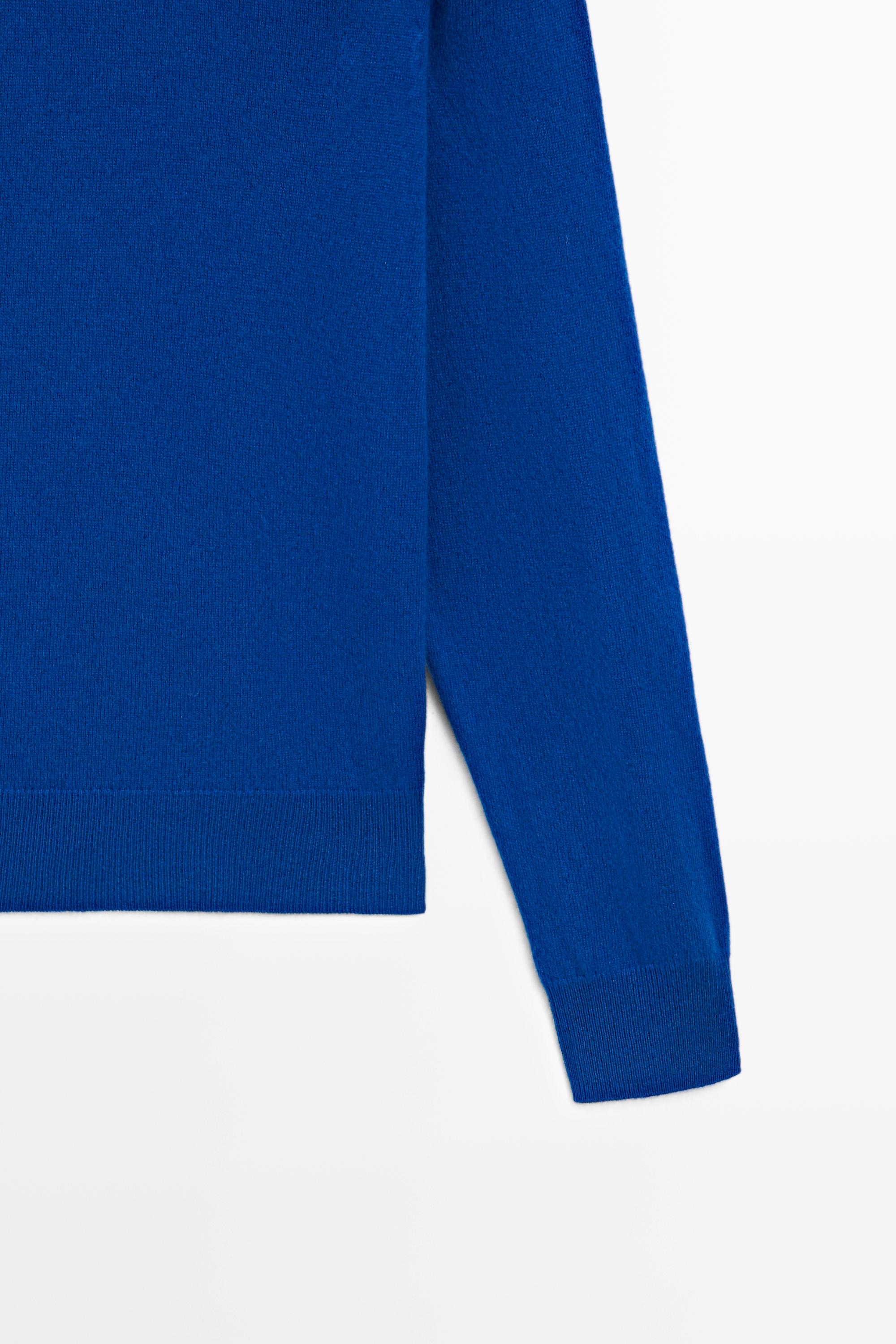 100% cashmere ribbed knit sweater — Blue