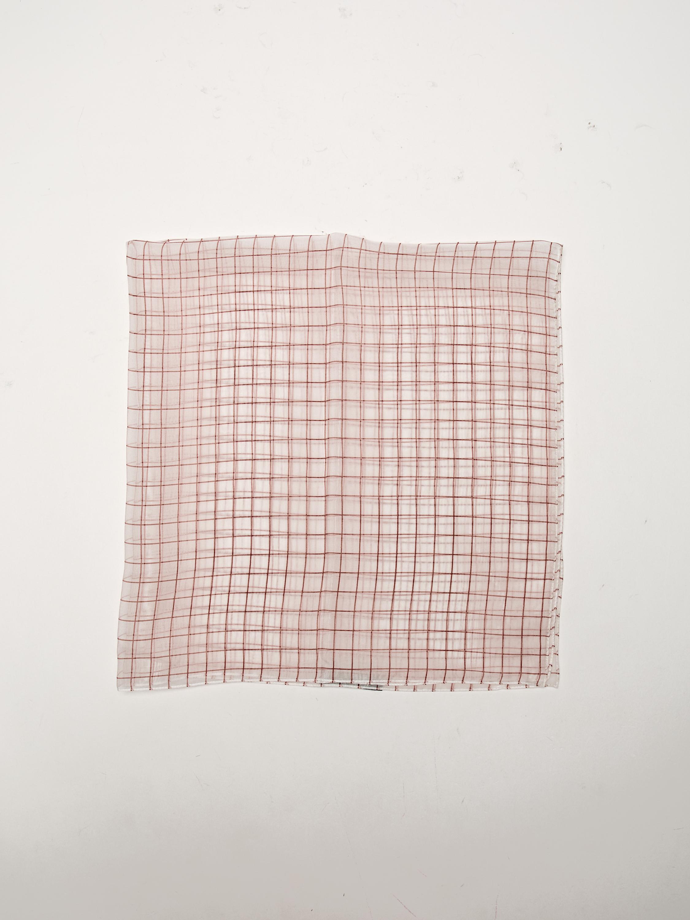 100% silk check pocket square