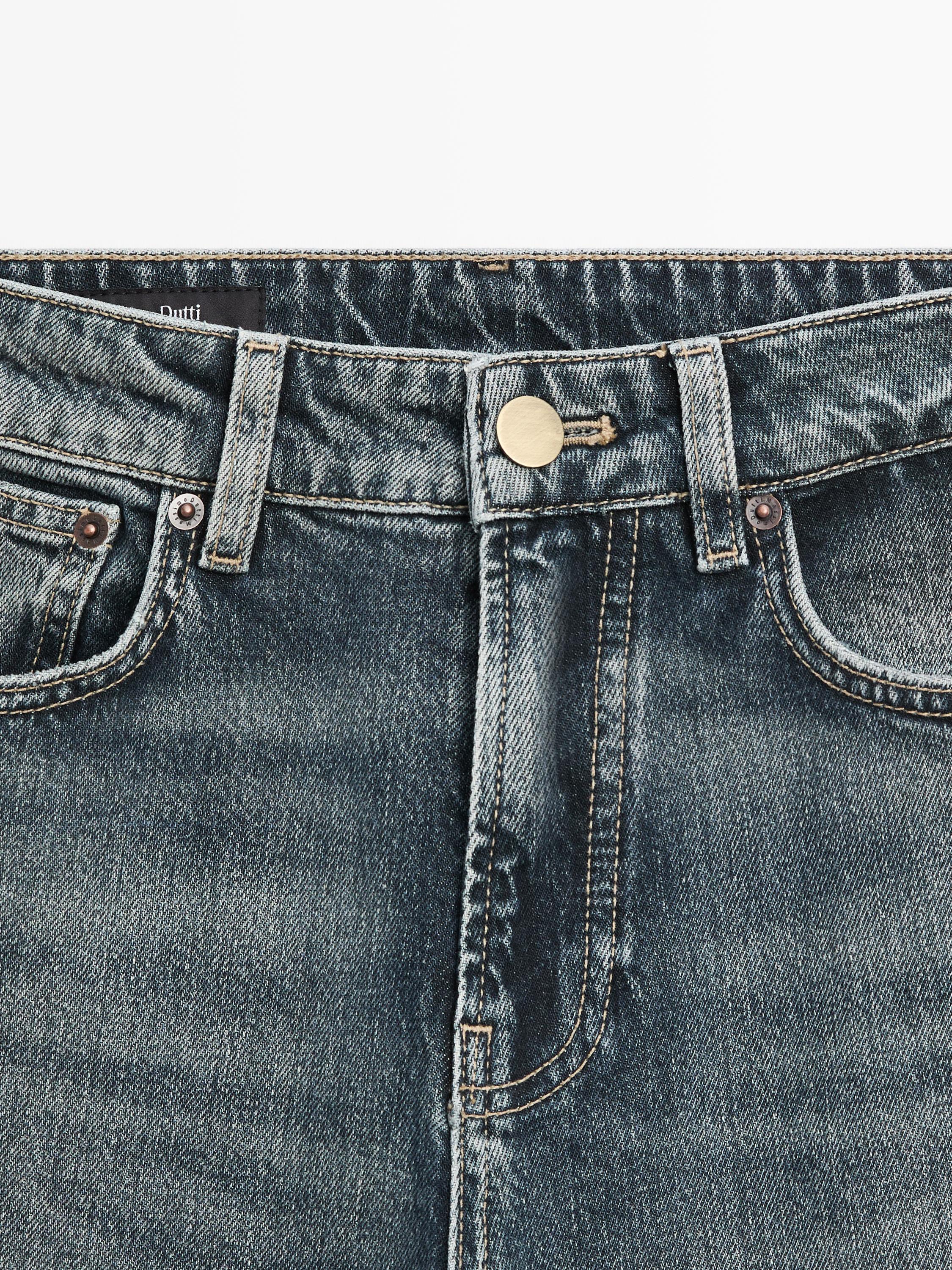 Mid-rise straight-leg flare fit jeans — MEDIUM BLUE