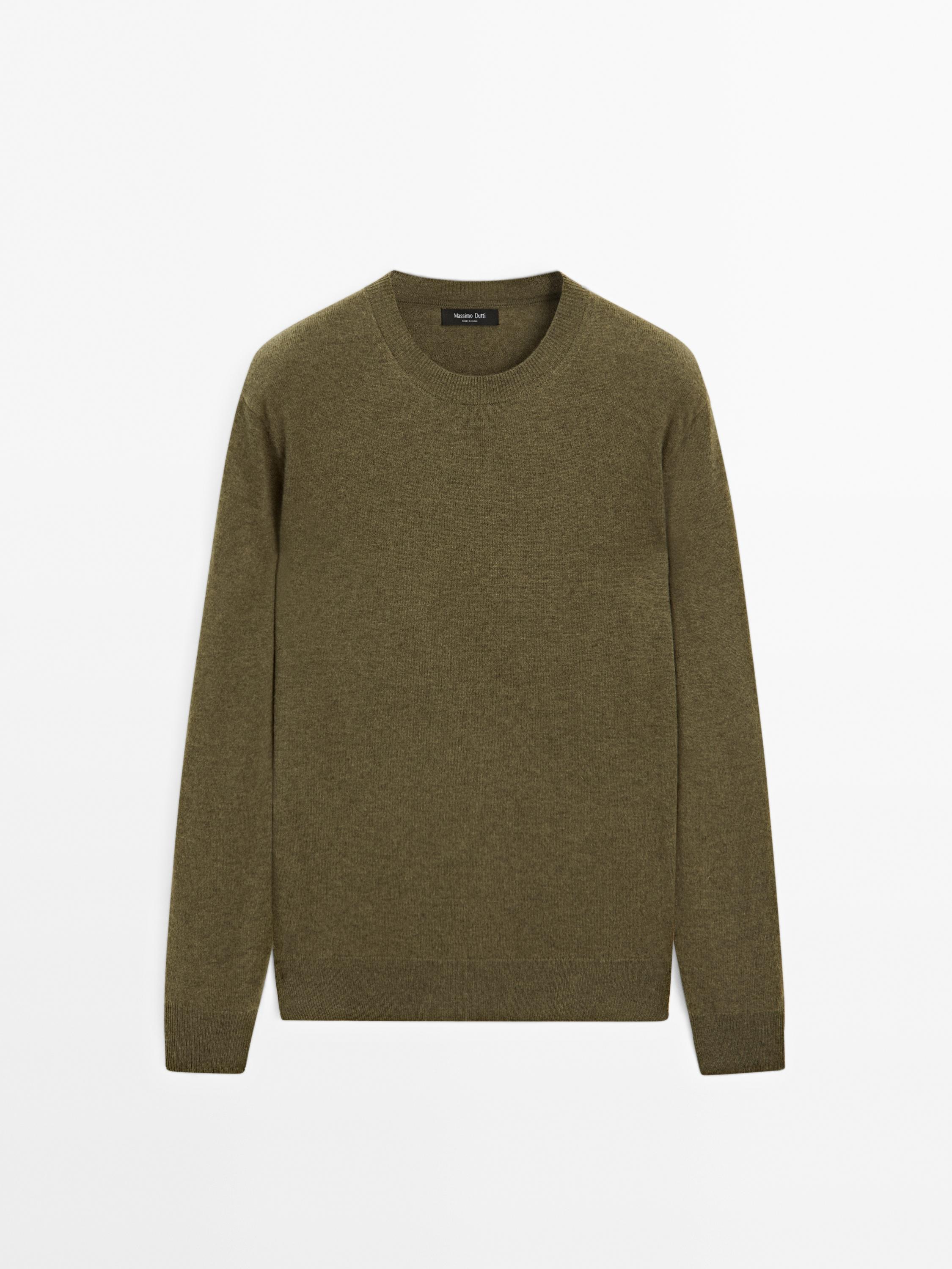 Wool blend crew neck sweater