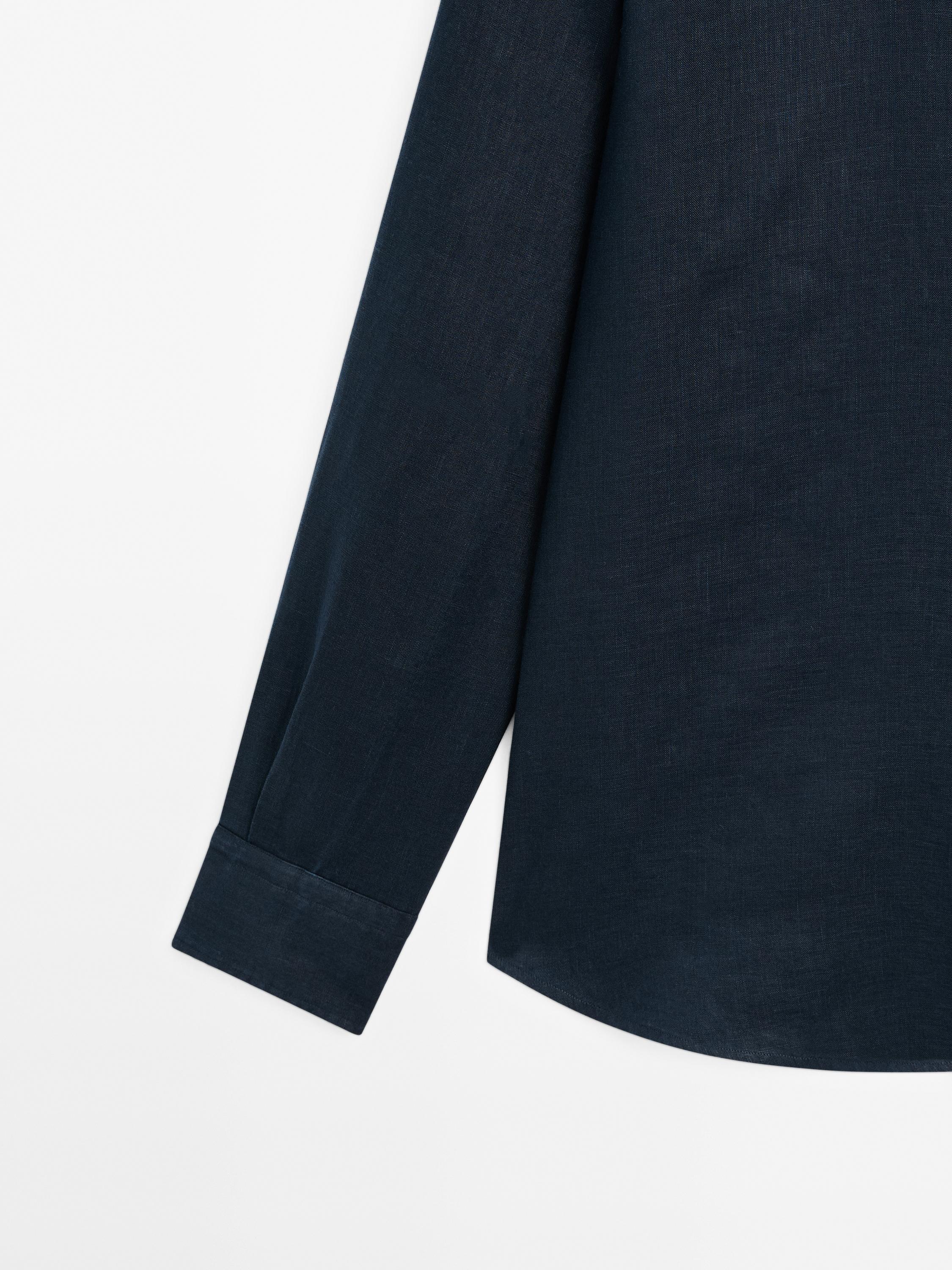 Regular-fit shirt with stand collar