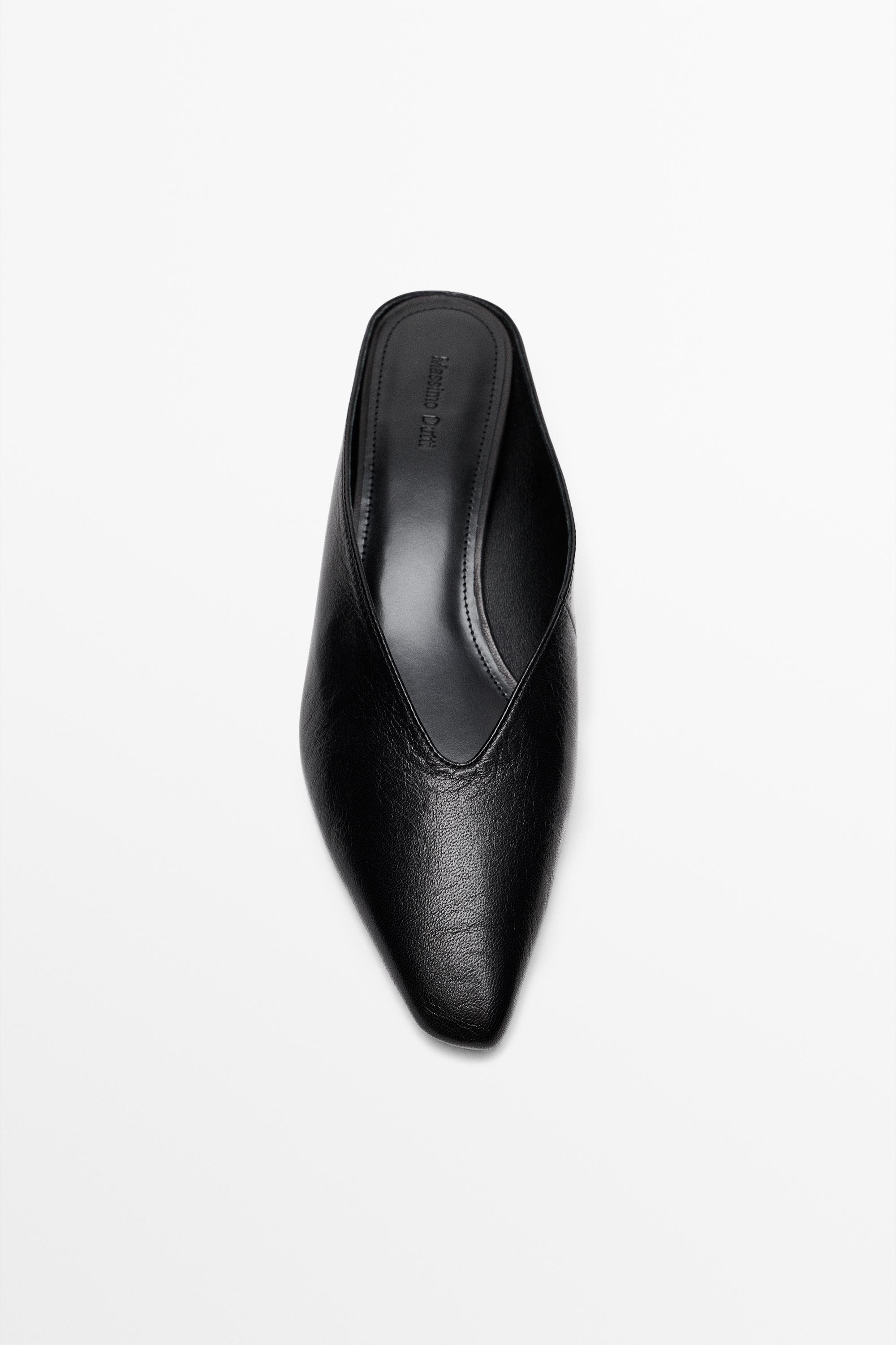 Soft leather mules — BLACK