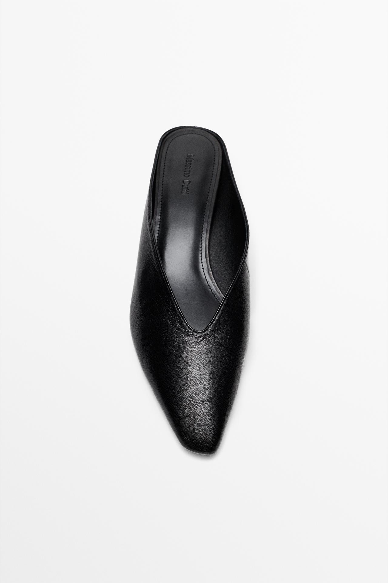 Soft leather mules — BLACK