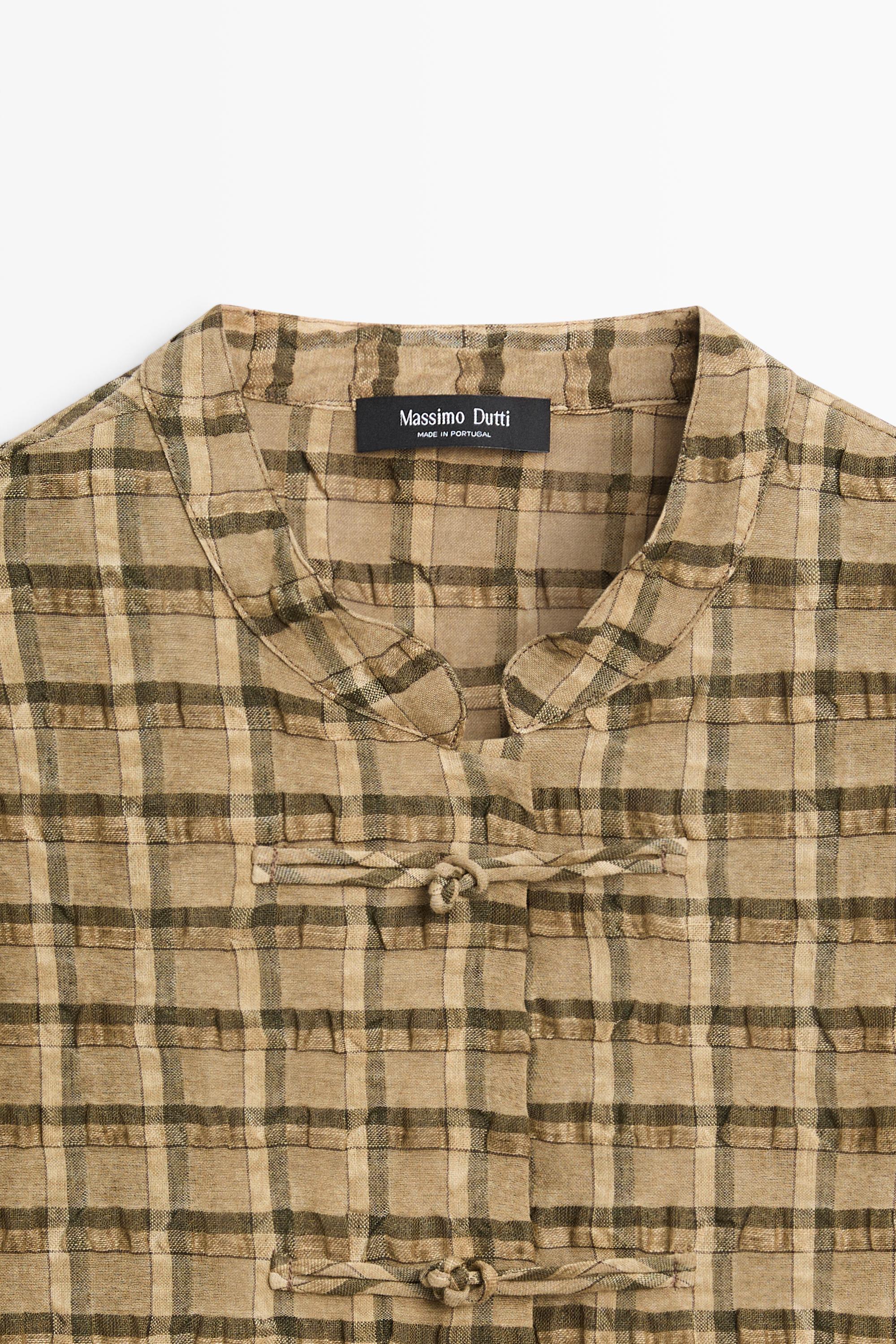 Flowing checkered shirt — MUSTARD YELLOW
