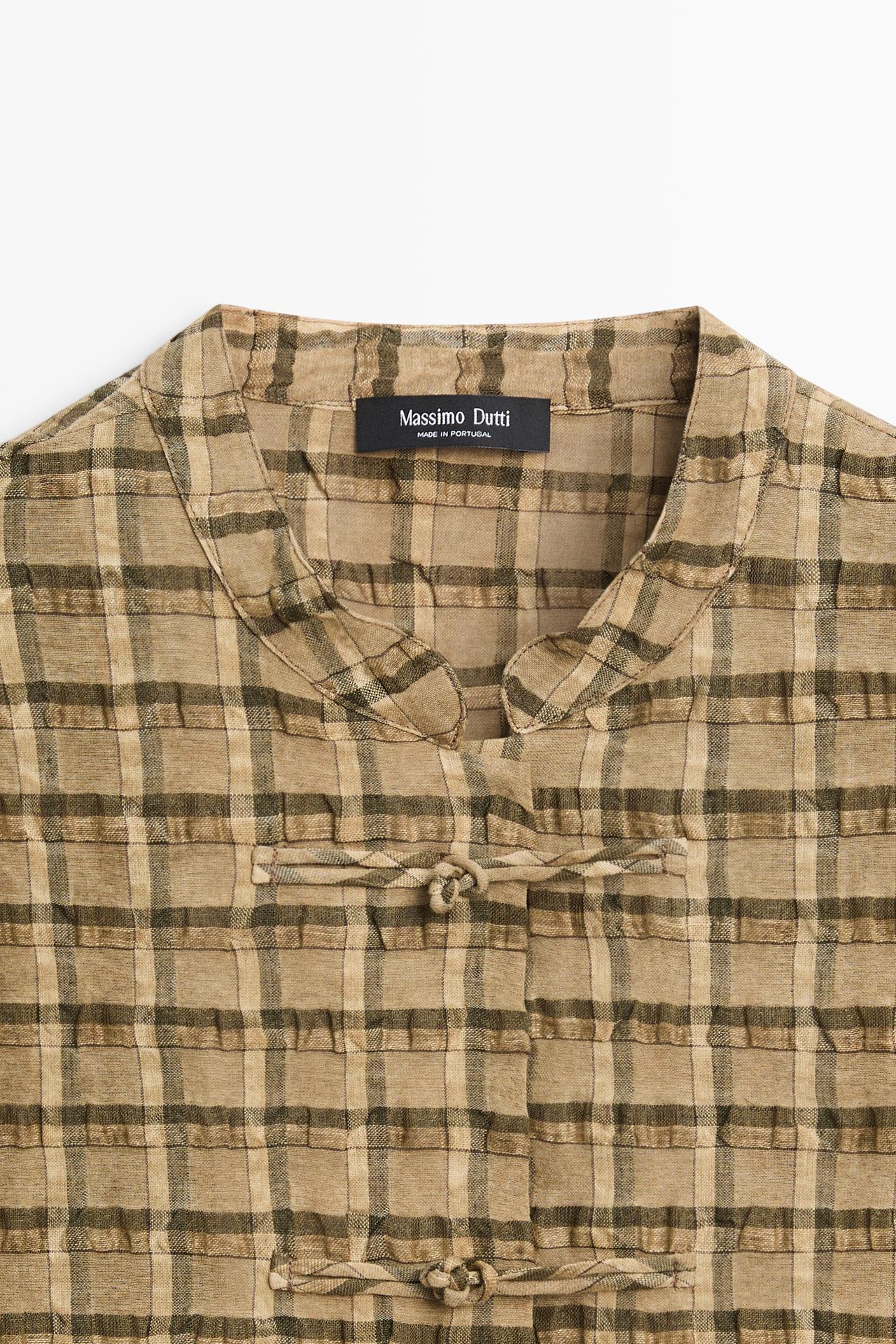 Flowing checkered shirt — MUSTARD YELLOW