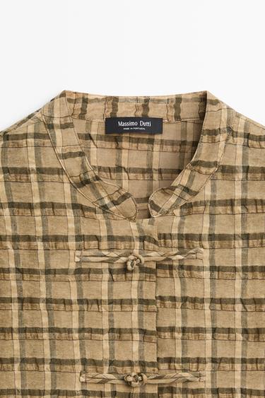 Flowing checkered shirt — MUSTARD YELLOW 9