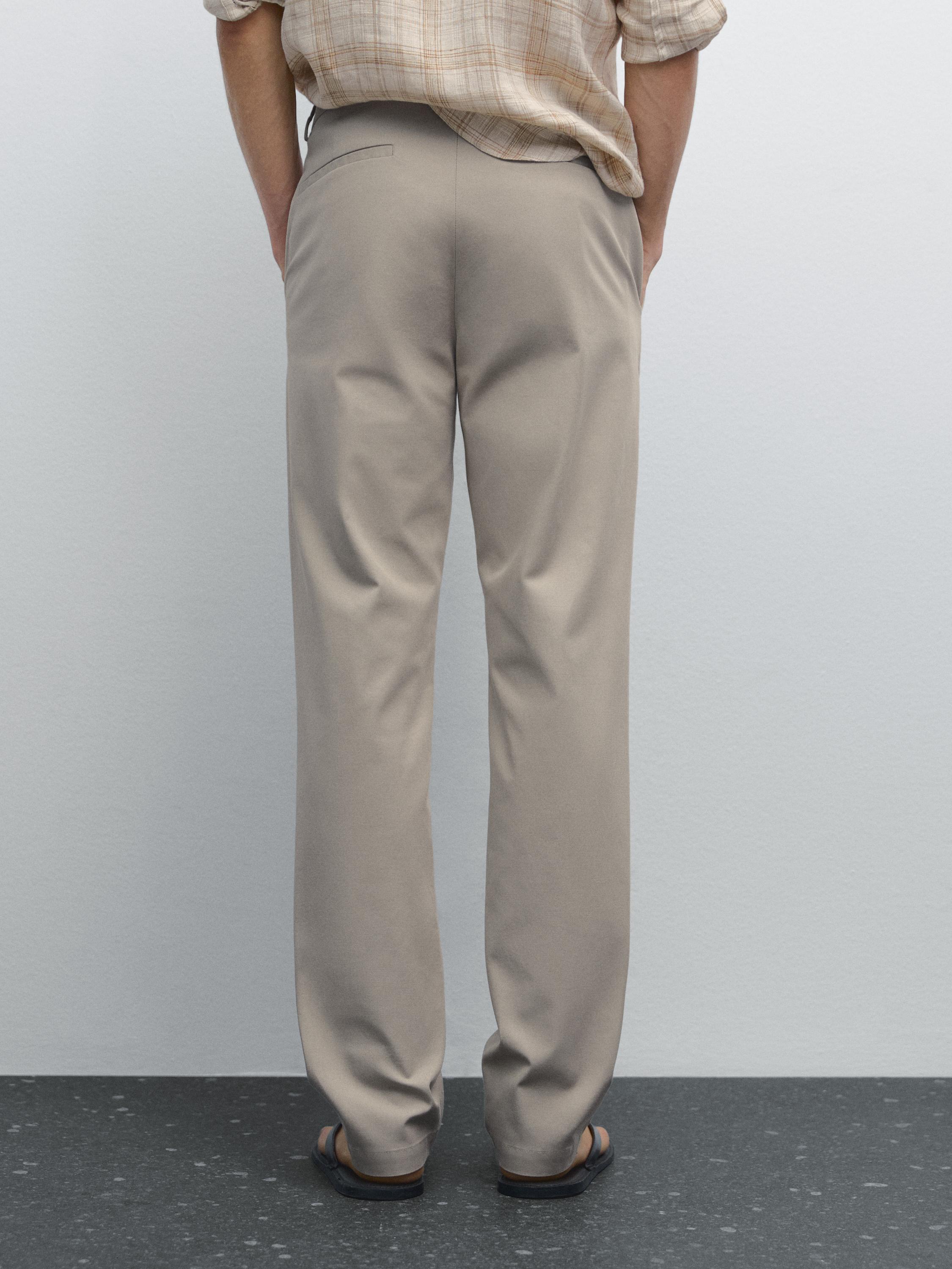 Slim fit textured trousers