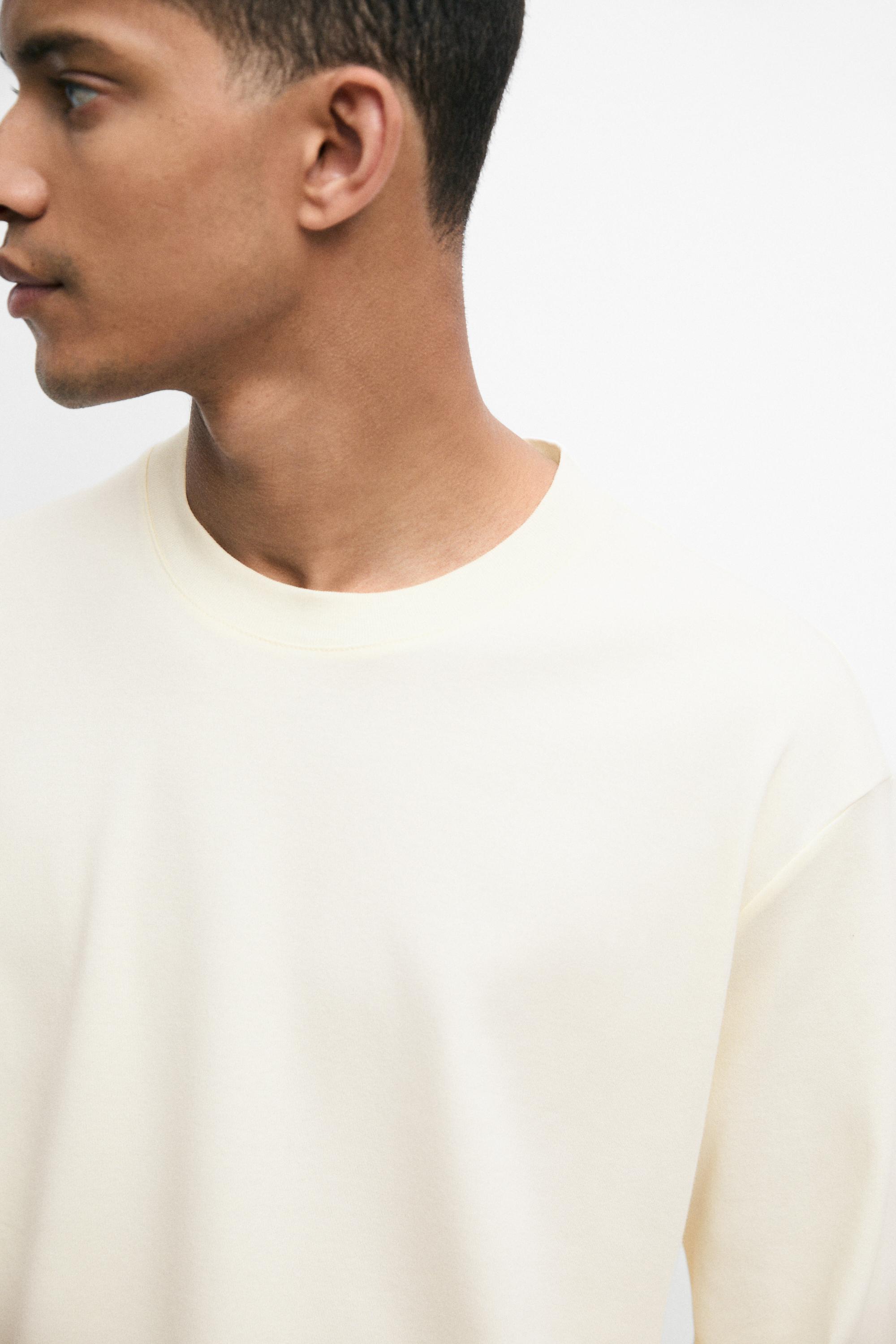 100% cotton long sleeve T-shirt — Vanilla