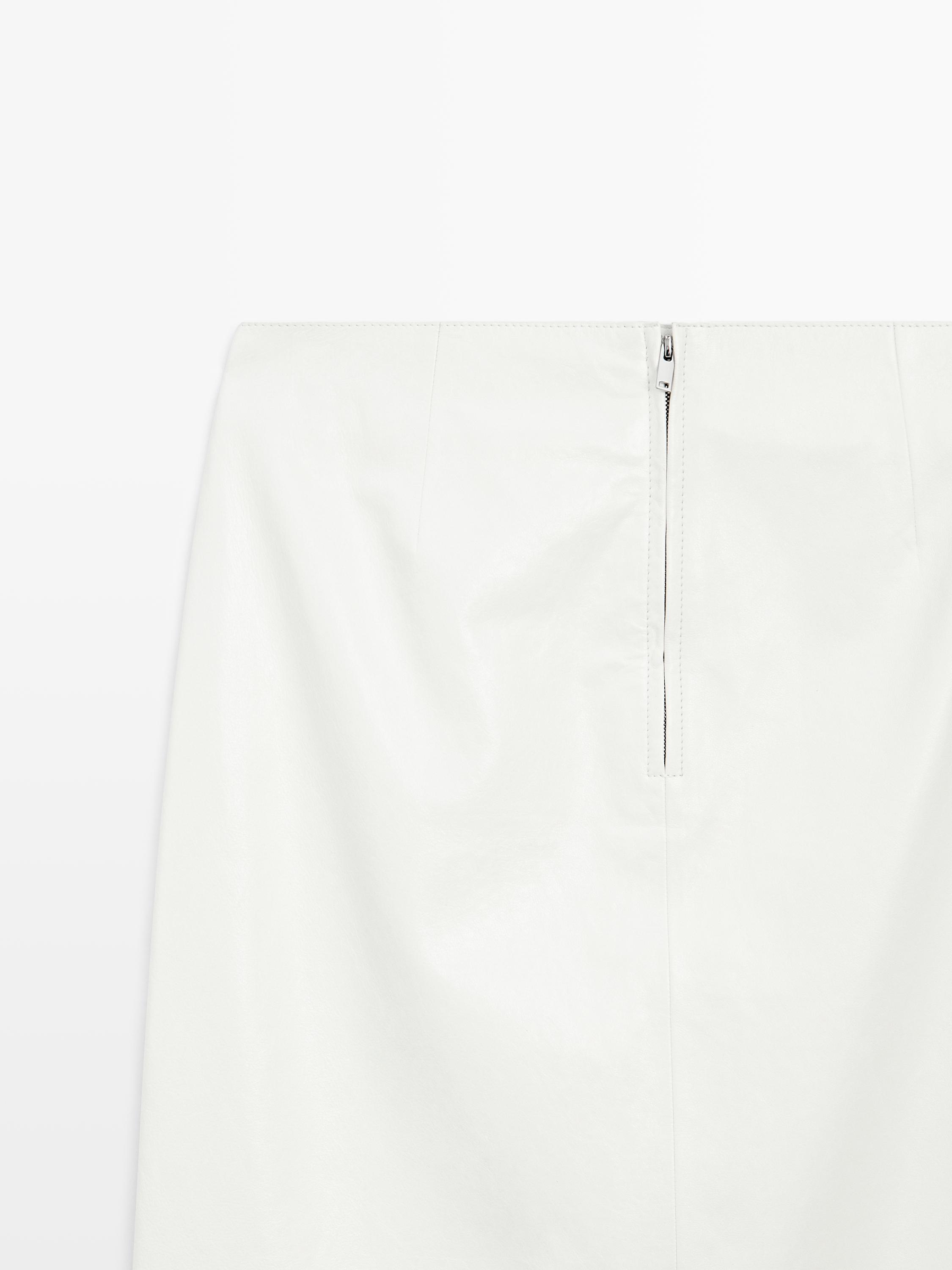 Falda midi piel napa