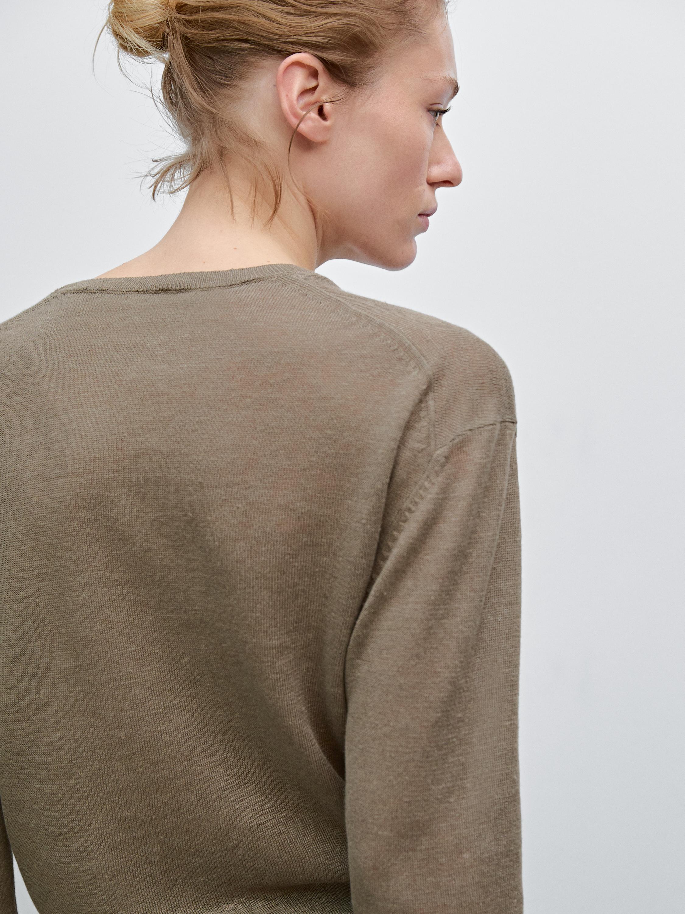 100% linen fine knit sweater