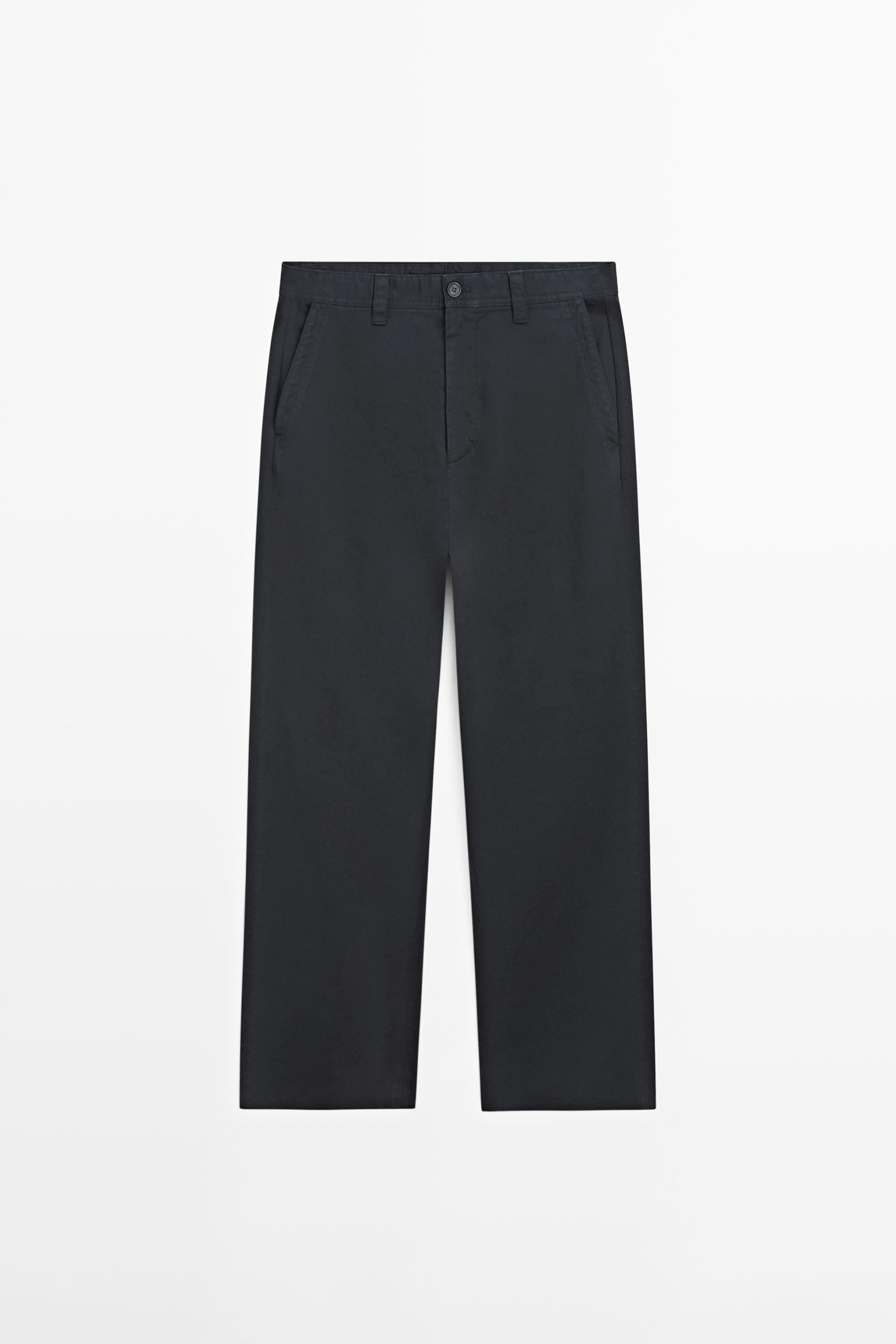Relaxed fit cotton trousers — NAVY BLUE