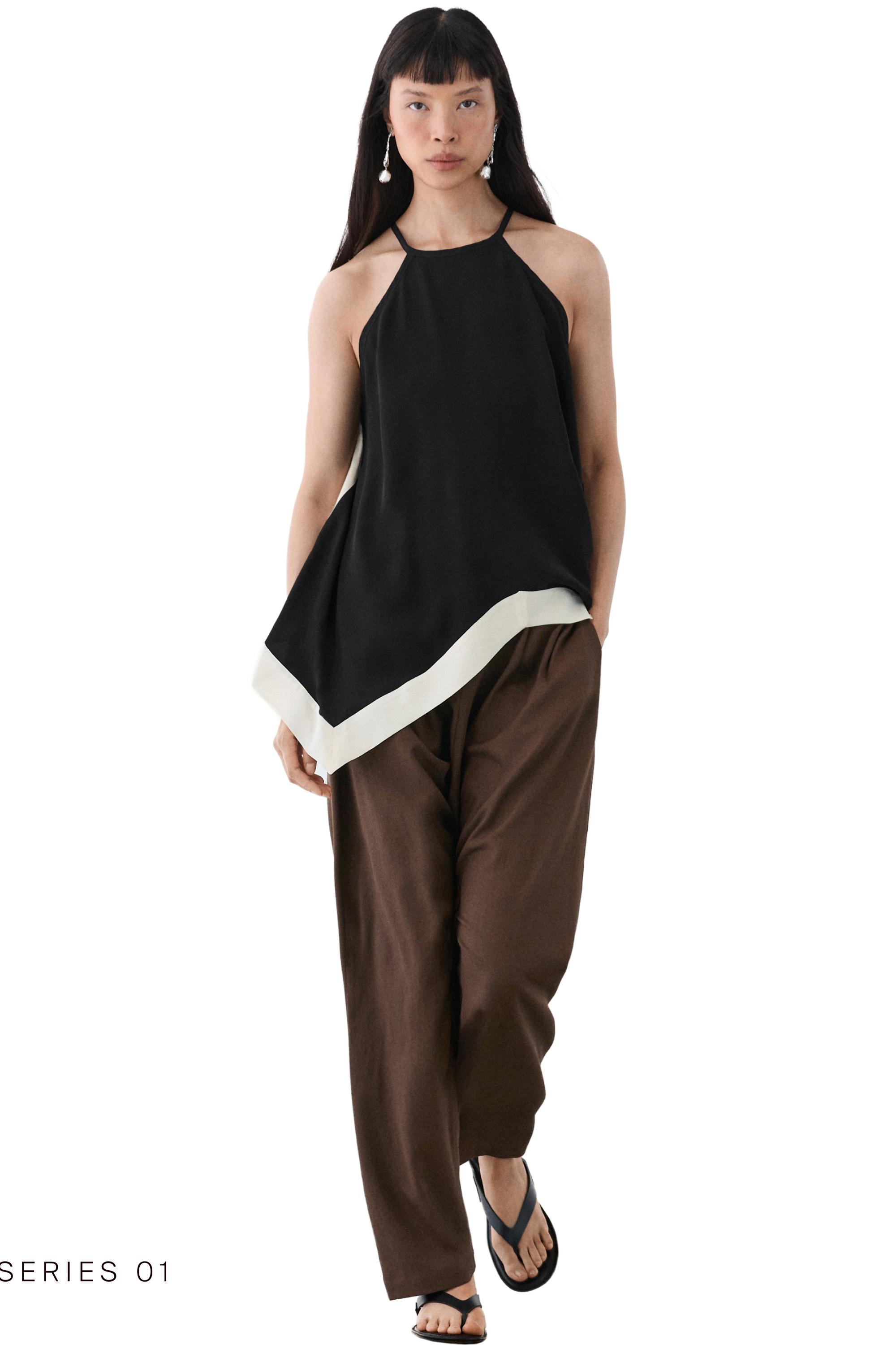 Darted sarouel trousers — BROWN